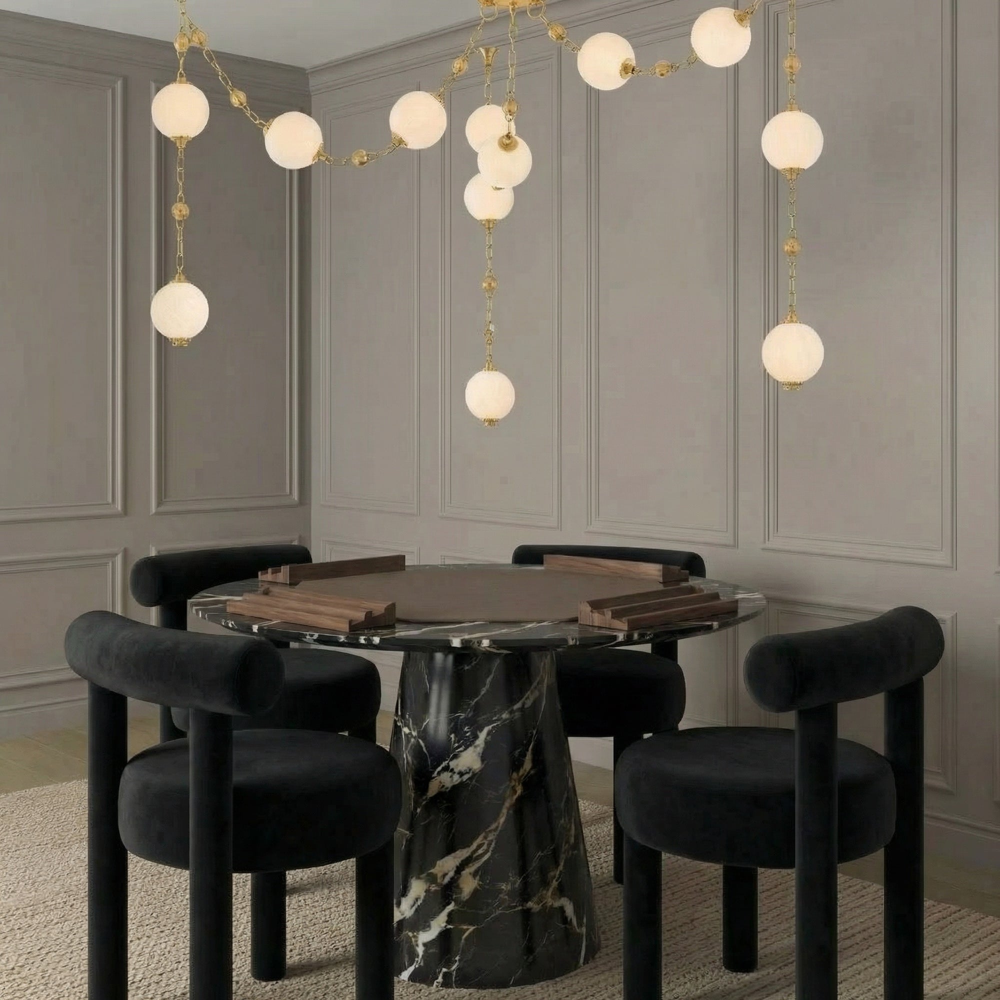 Carmel Black Performance Velvet Dining Chair