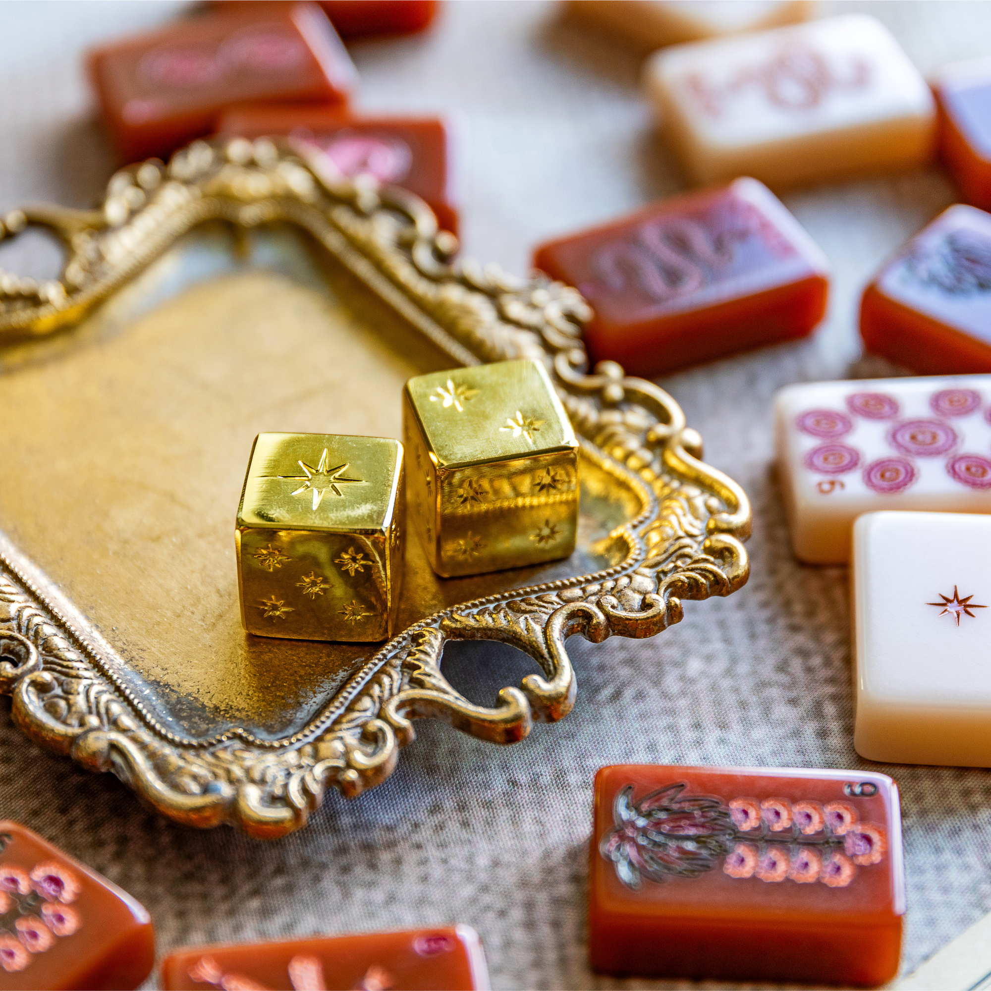 Haus Gold Mahjong Dice - Set of 2