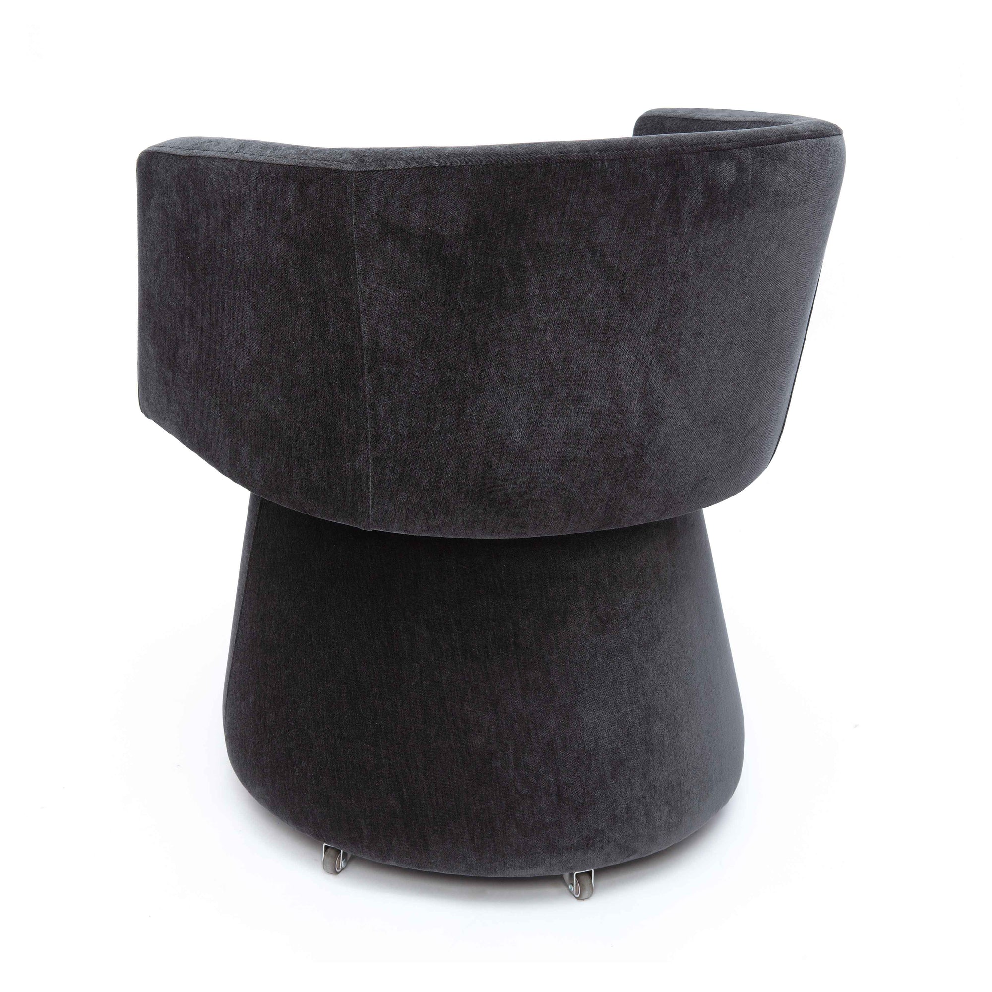Kristen Black Chenille Rolling Mahjong Chair