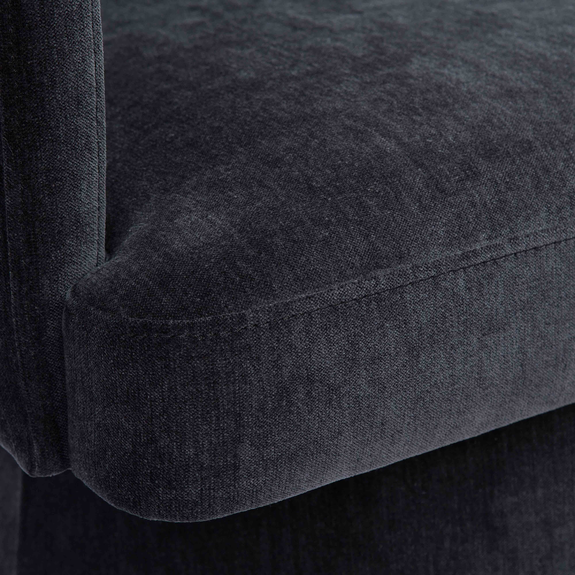 Kristen Black Chenille Rolling Mahjong Chair
