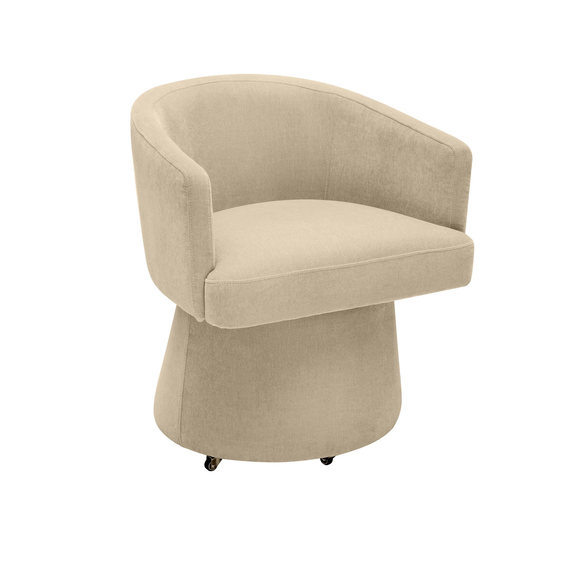 Kristen Taupe Chenille Rolling Mahjong Chair