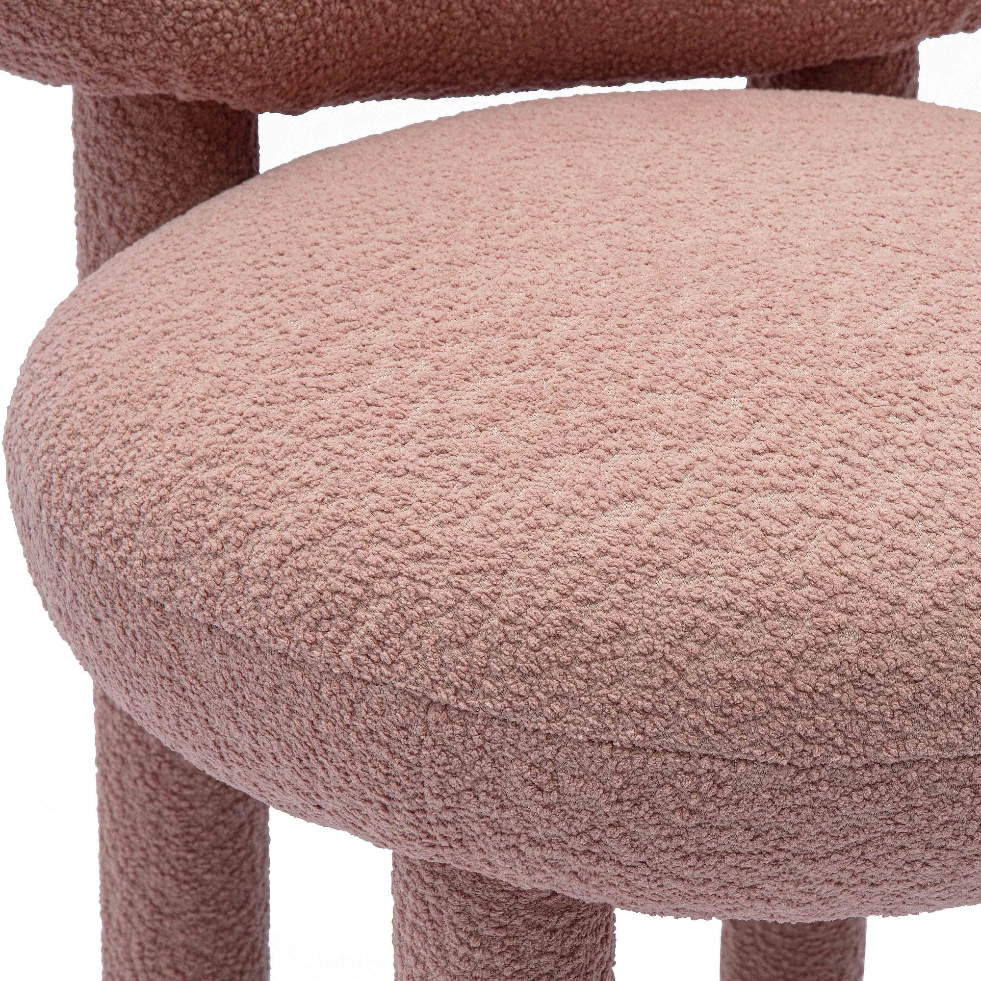 Manu Nubby Rose Performance Fabric Side Chair