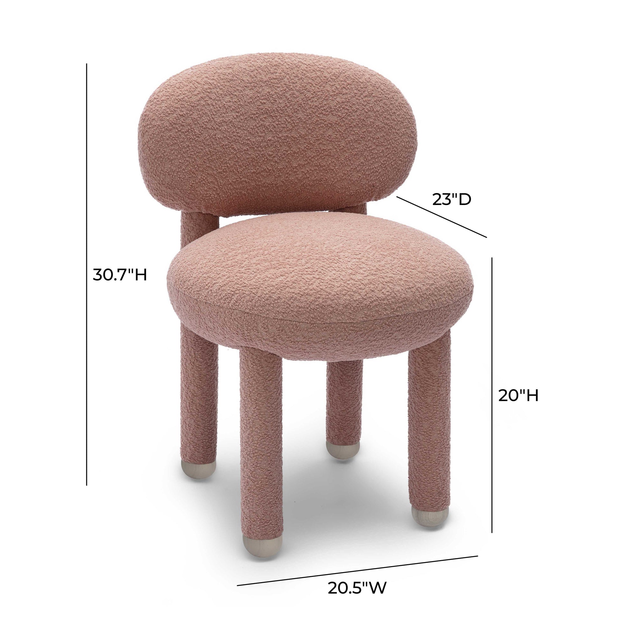 Manu Nubby Rose Performance Fabric Side Chair