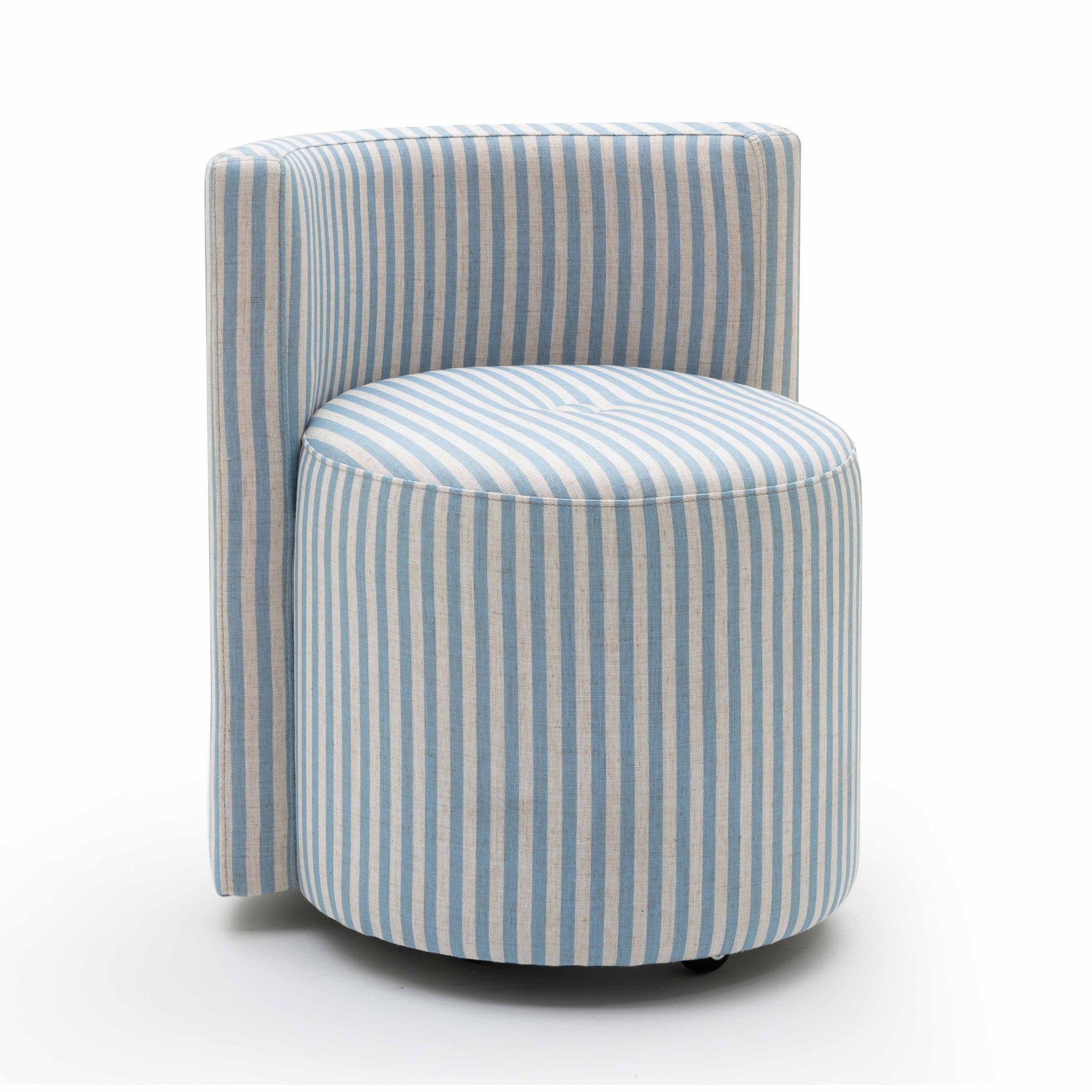 Alyssa Blue Striped Performance Linen Rolling Chair