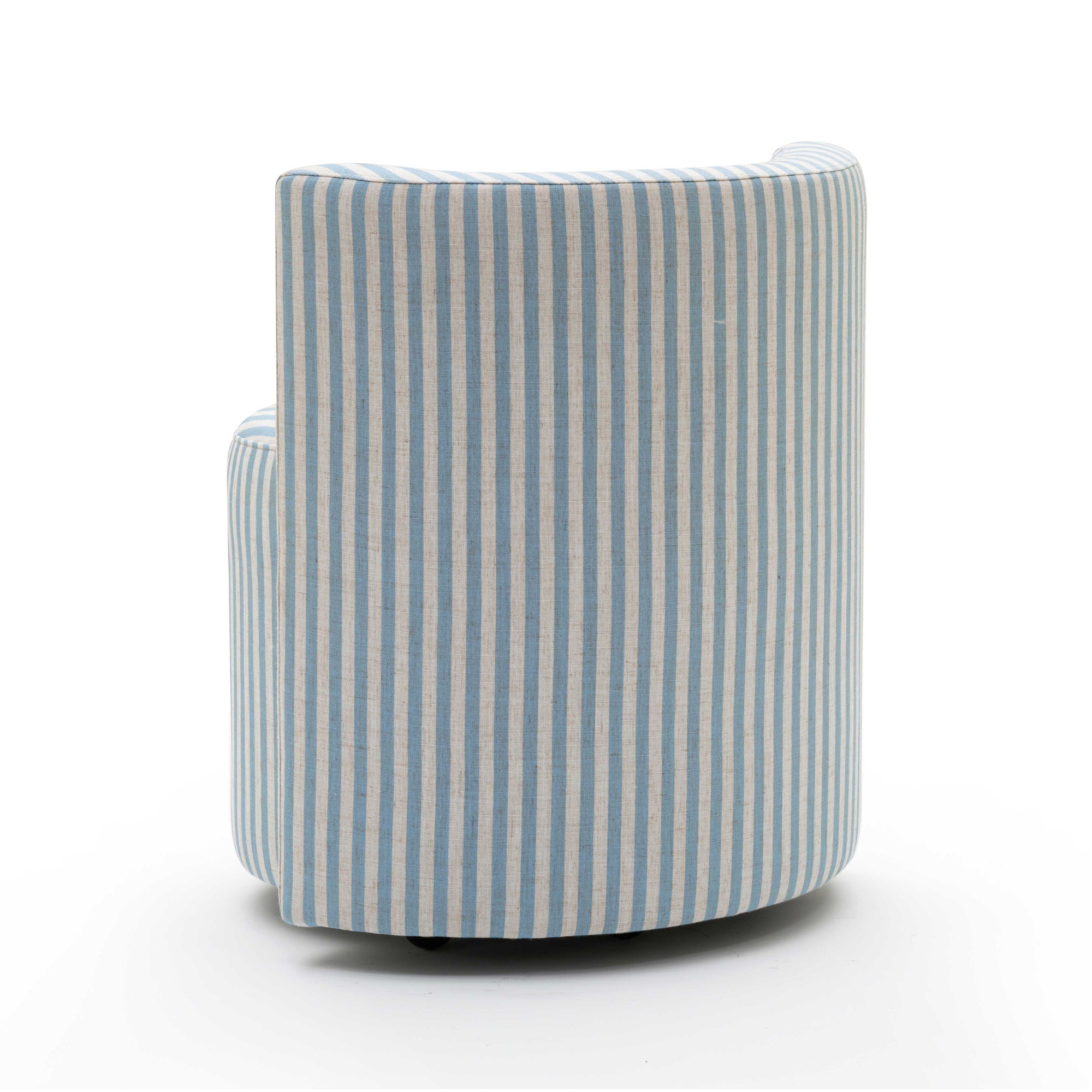 Alyssa Blue Striped Performance Linen Rolling Chair