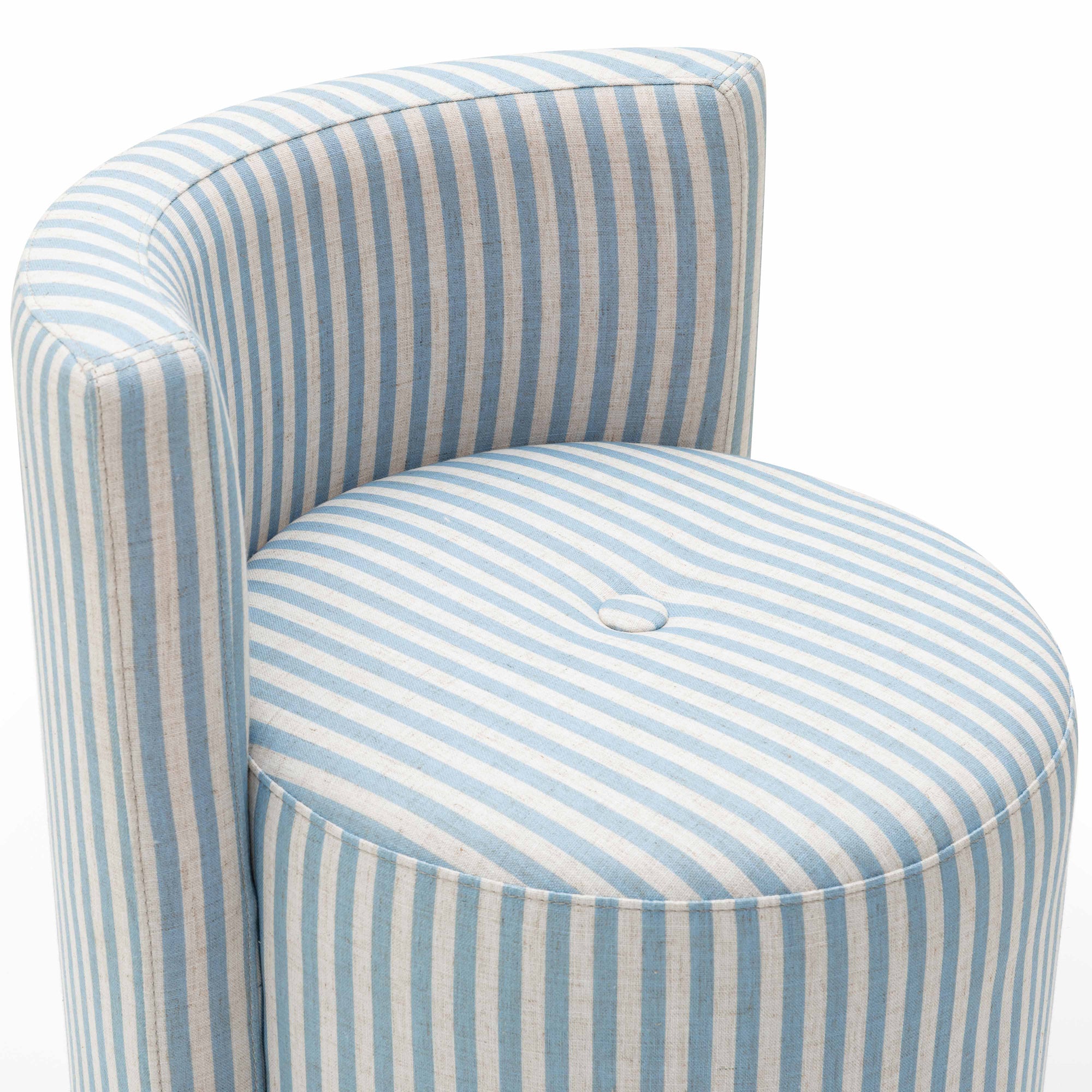 Alyssa Blue Striped Performance Linen Rolling Chair