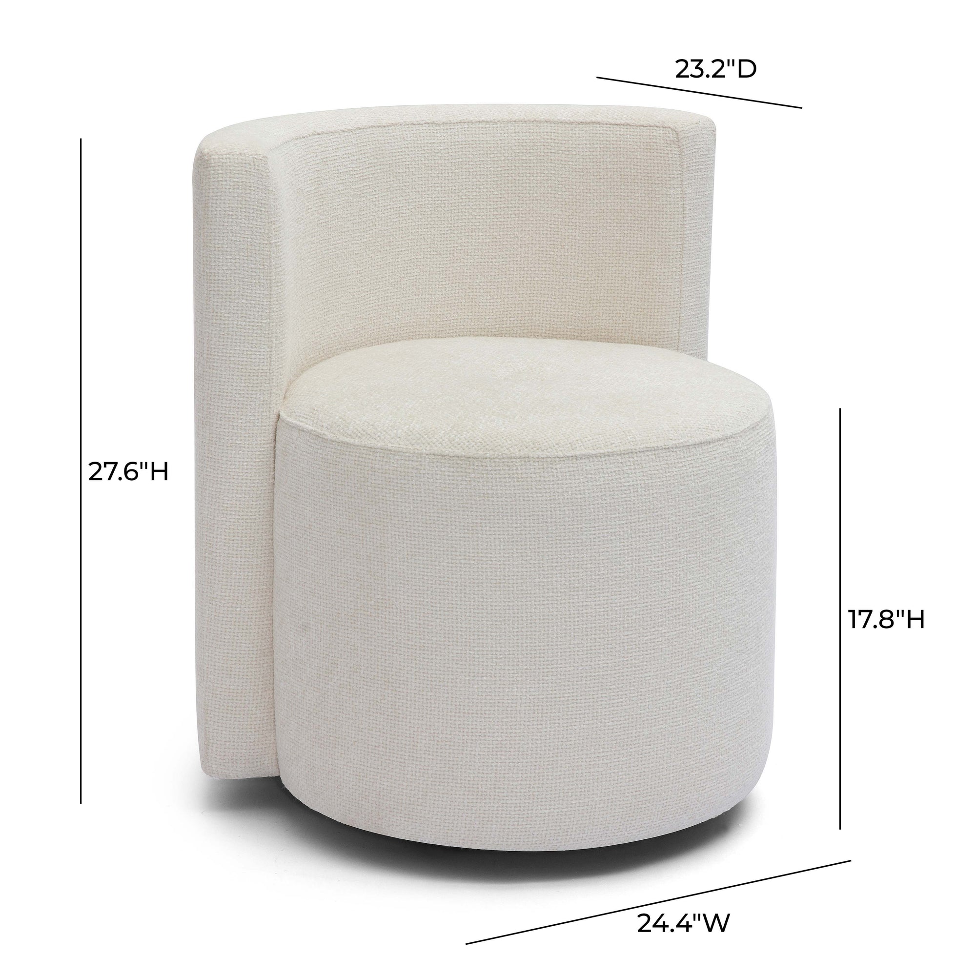 Alyssa Cream Performance Chenille Rolling Chair