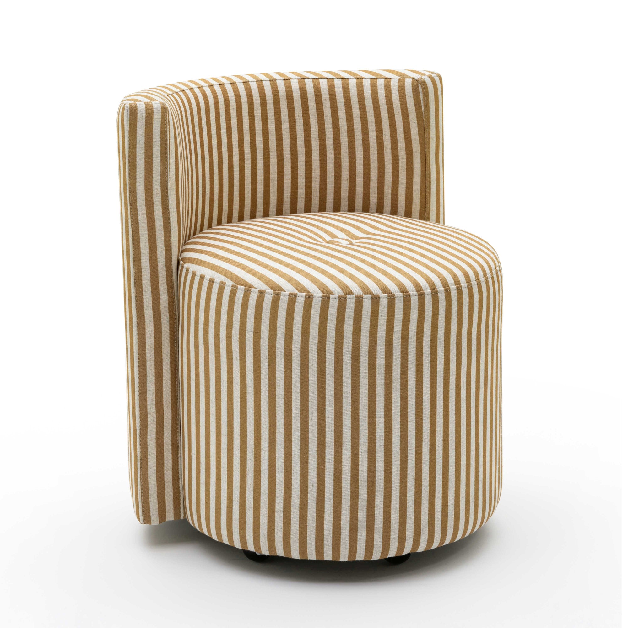 Alyssa Mustard Striped Performance Linen Rolling Chair