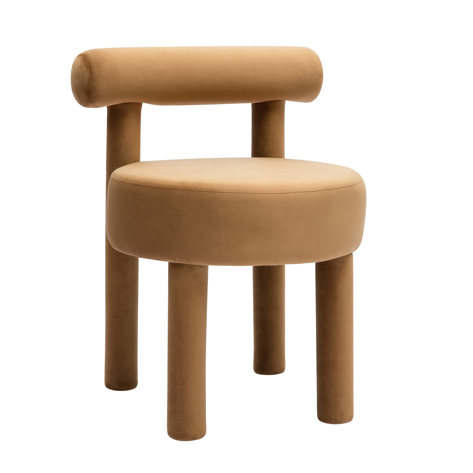 Carmel Cognac Performance Velvet Dining Chair