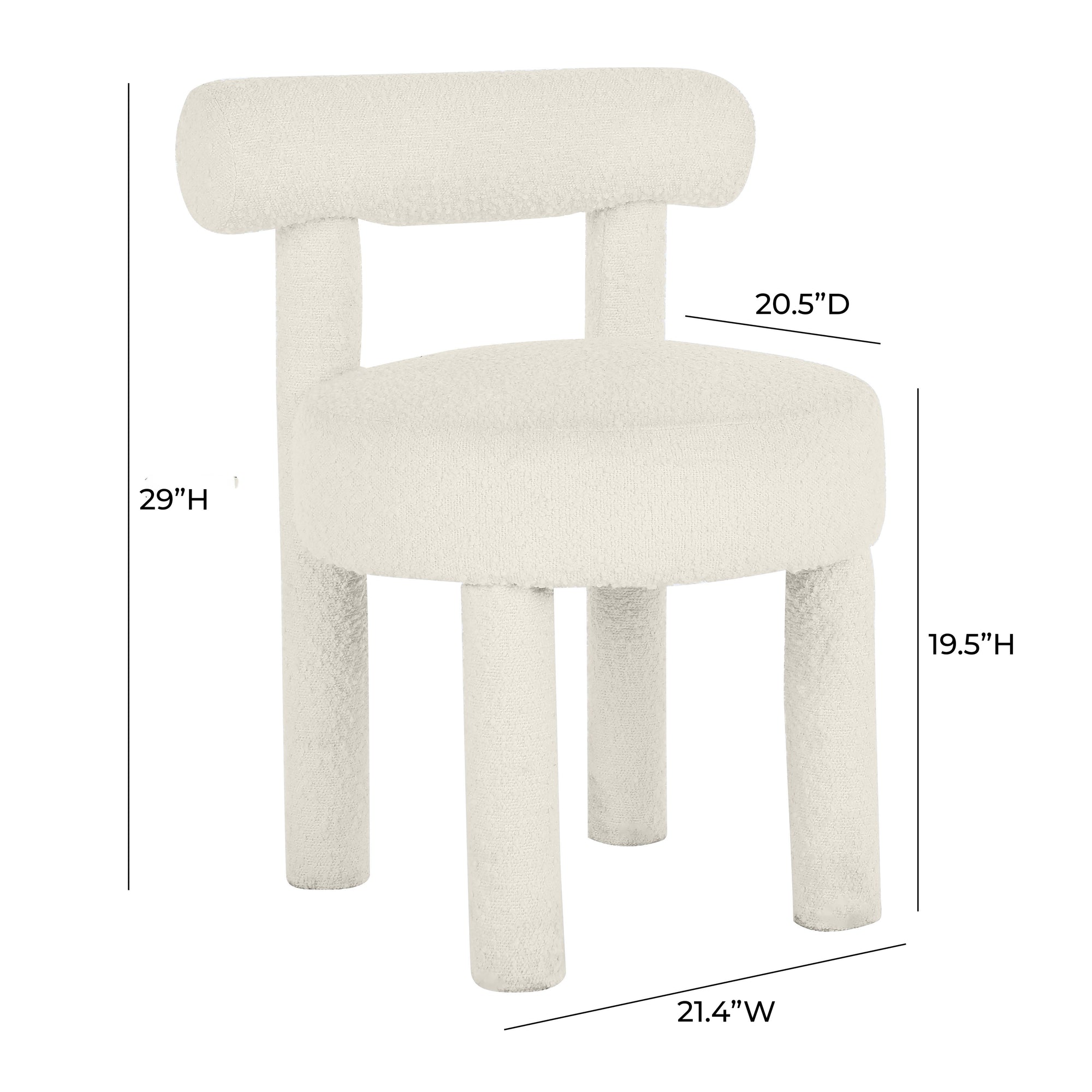 Carmel Ivory Performance Velvet Dining Chair