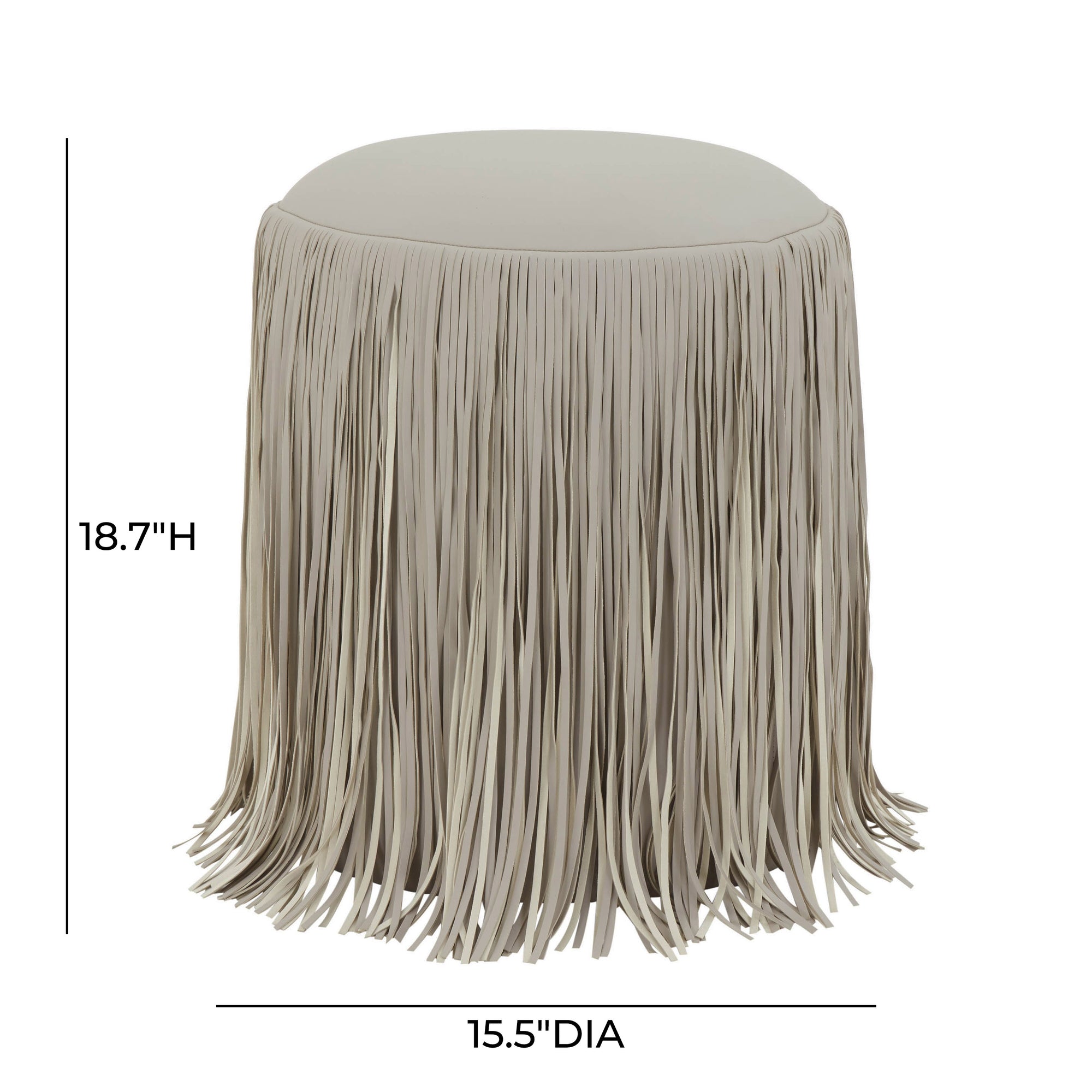 Fringe Grey Vegan Leather Stool