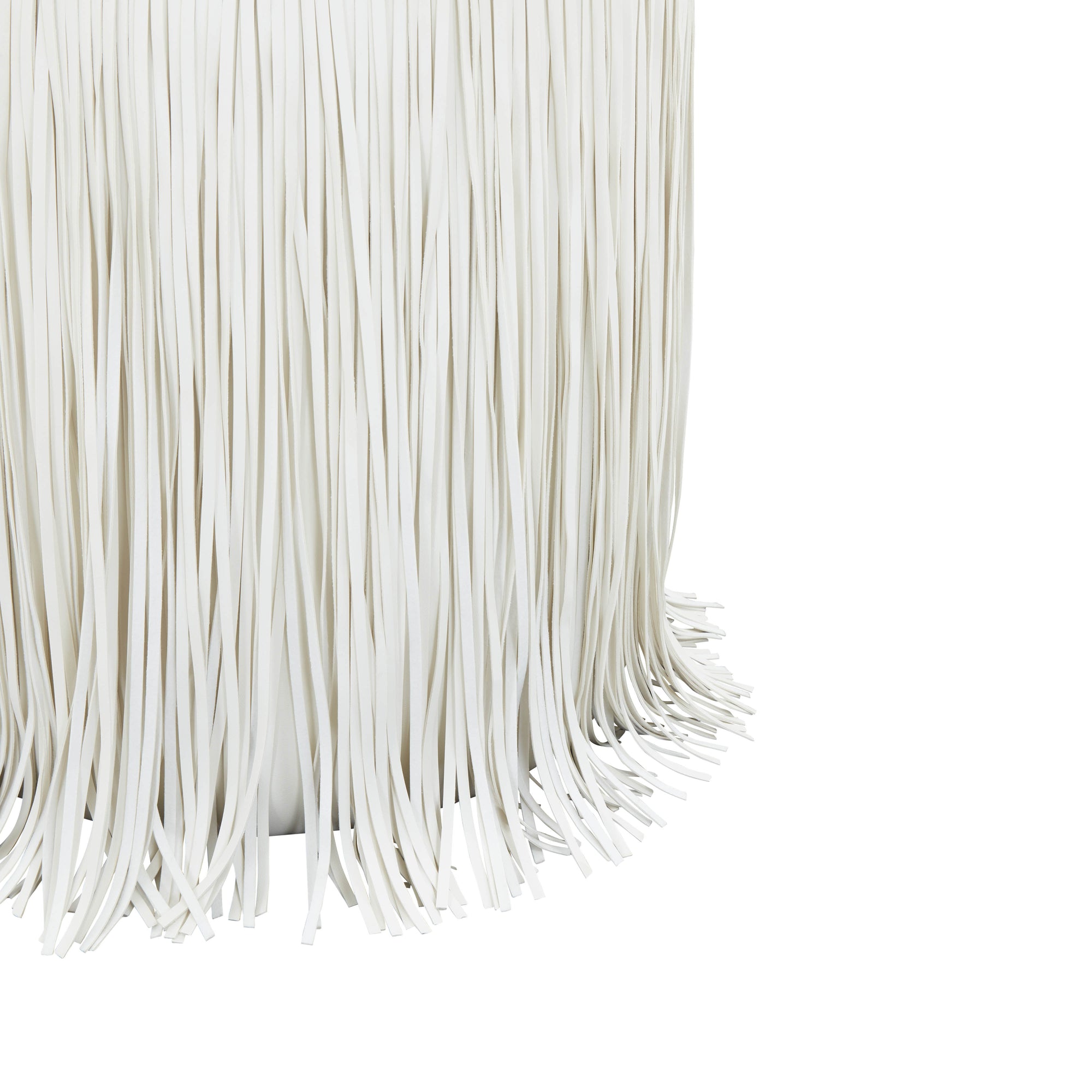 Fringe Ivory Vegan Leather Stool