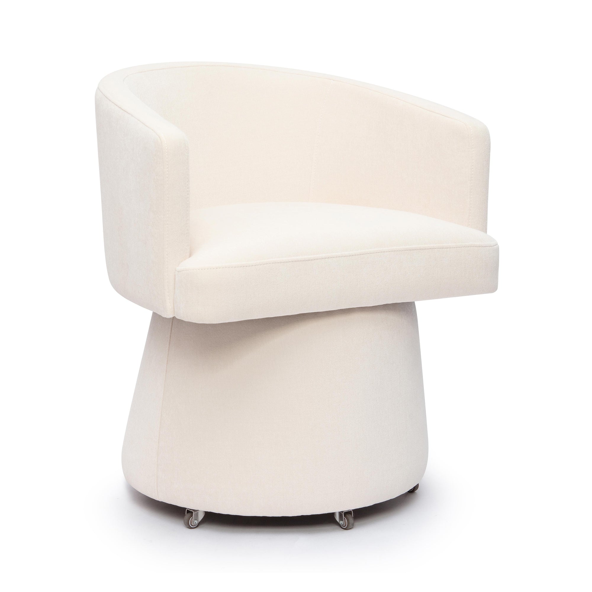 Kristen Ivory Chenille Rolling Mahjong Chair