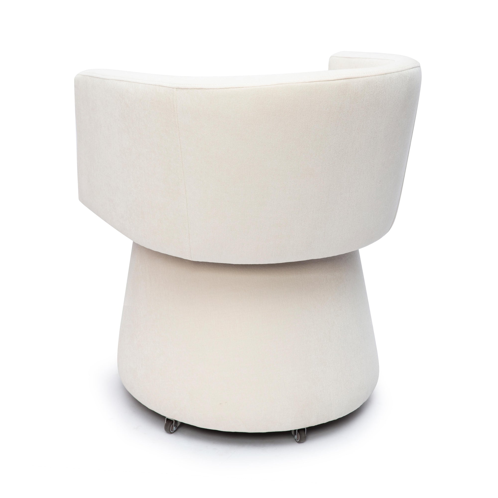 Kristen Ivory Chenille Rolling Mahjong Chair