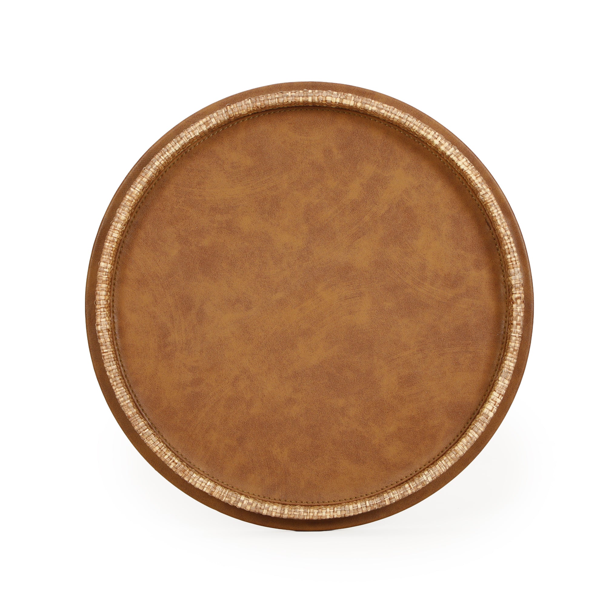 Saddle Natural Raffia Contract-Grade Side Table