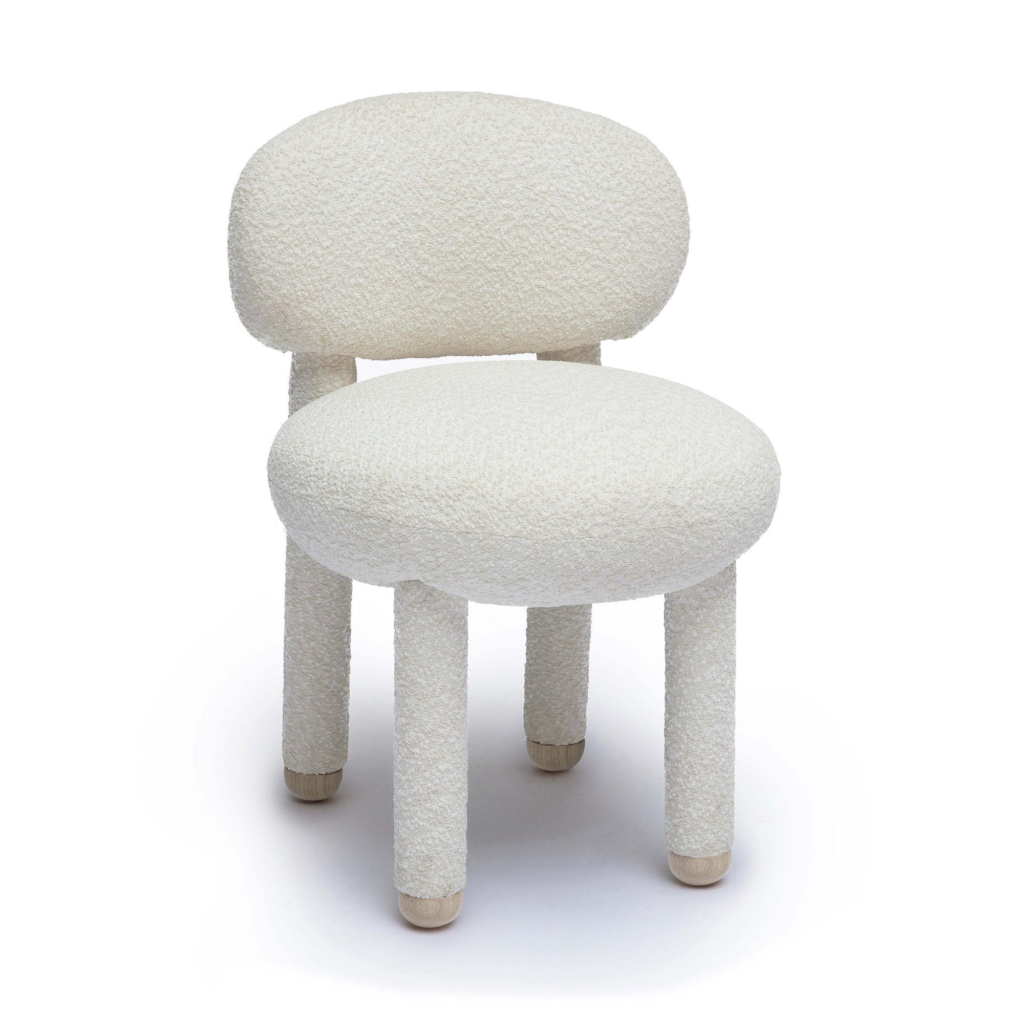 Manu Nubby Cream Performance Fabric Side Chair
