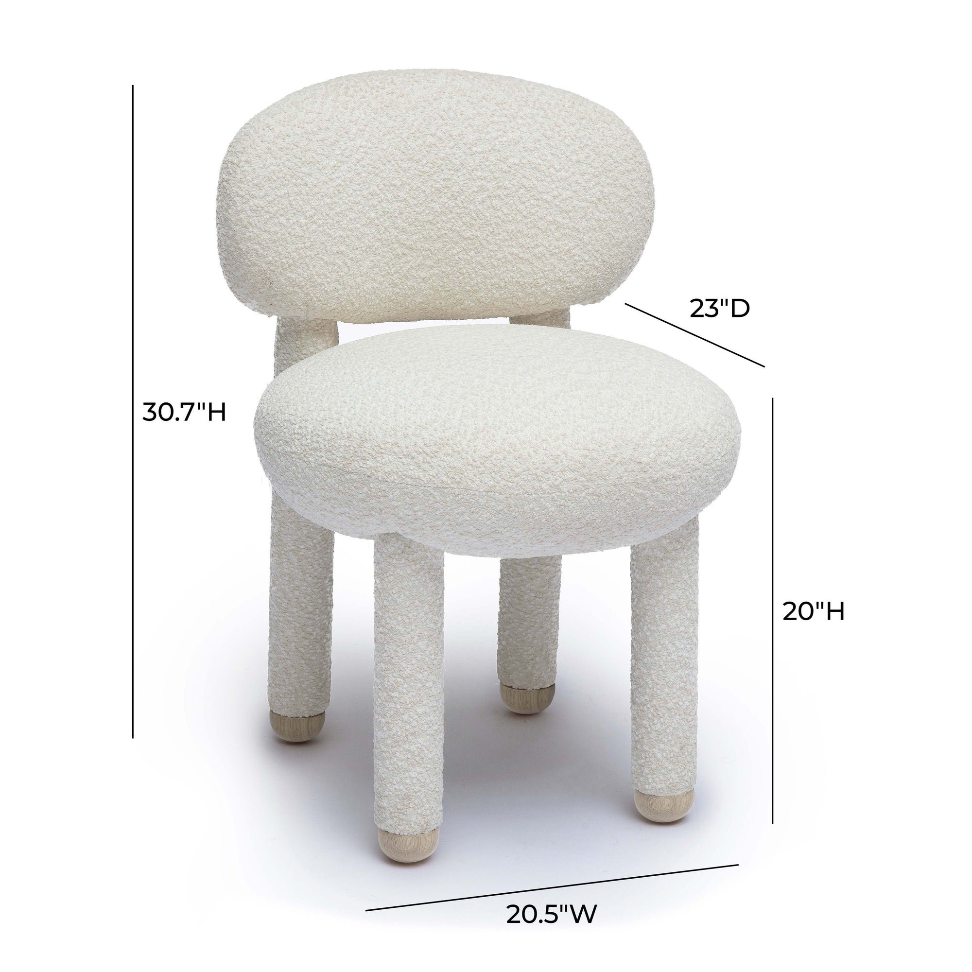 Manu Nubby Cream Performance Fabric Side Chair