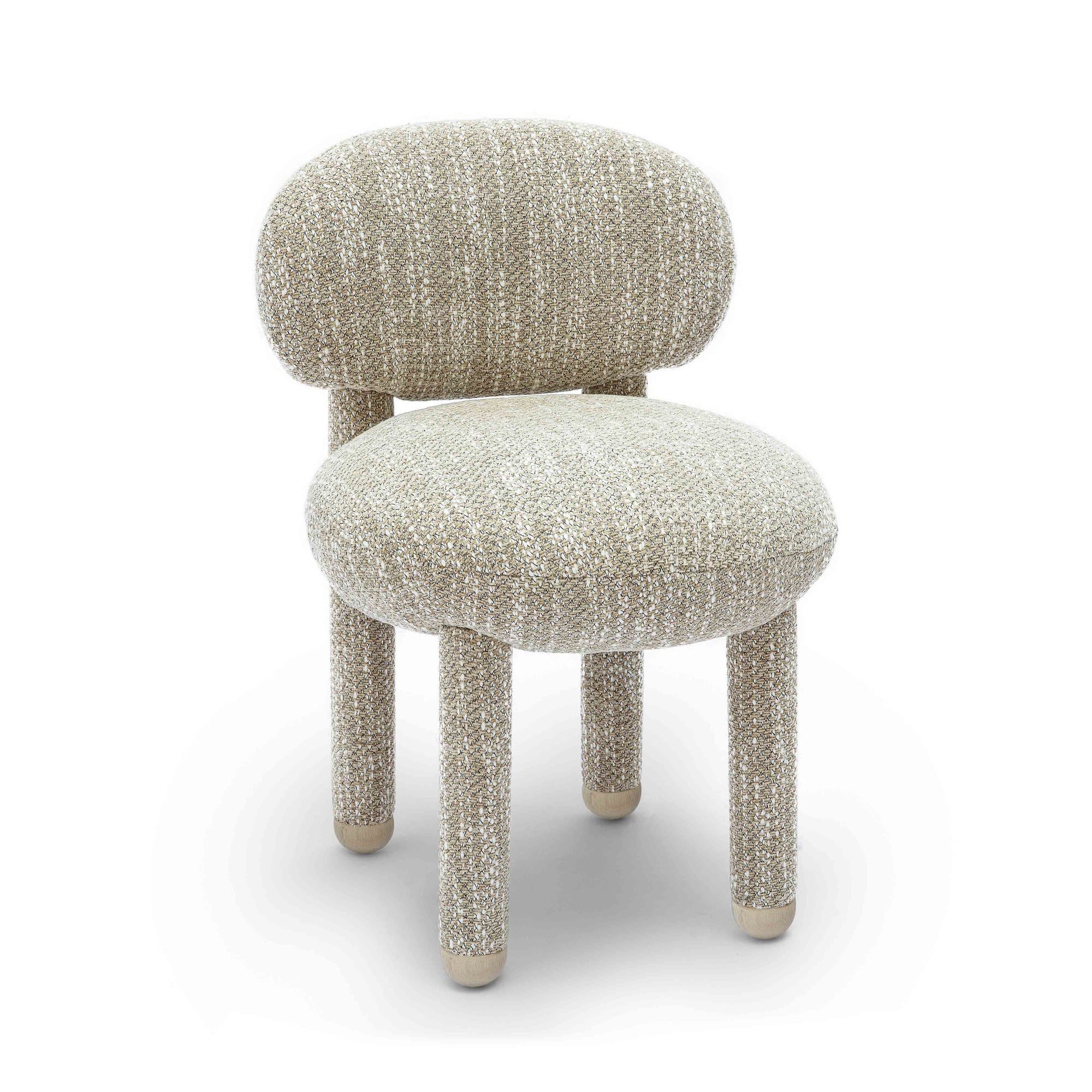 Manu Nubby Taupe Performance Fabric Side Chair