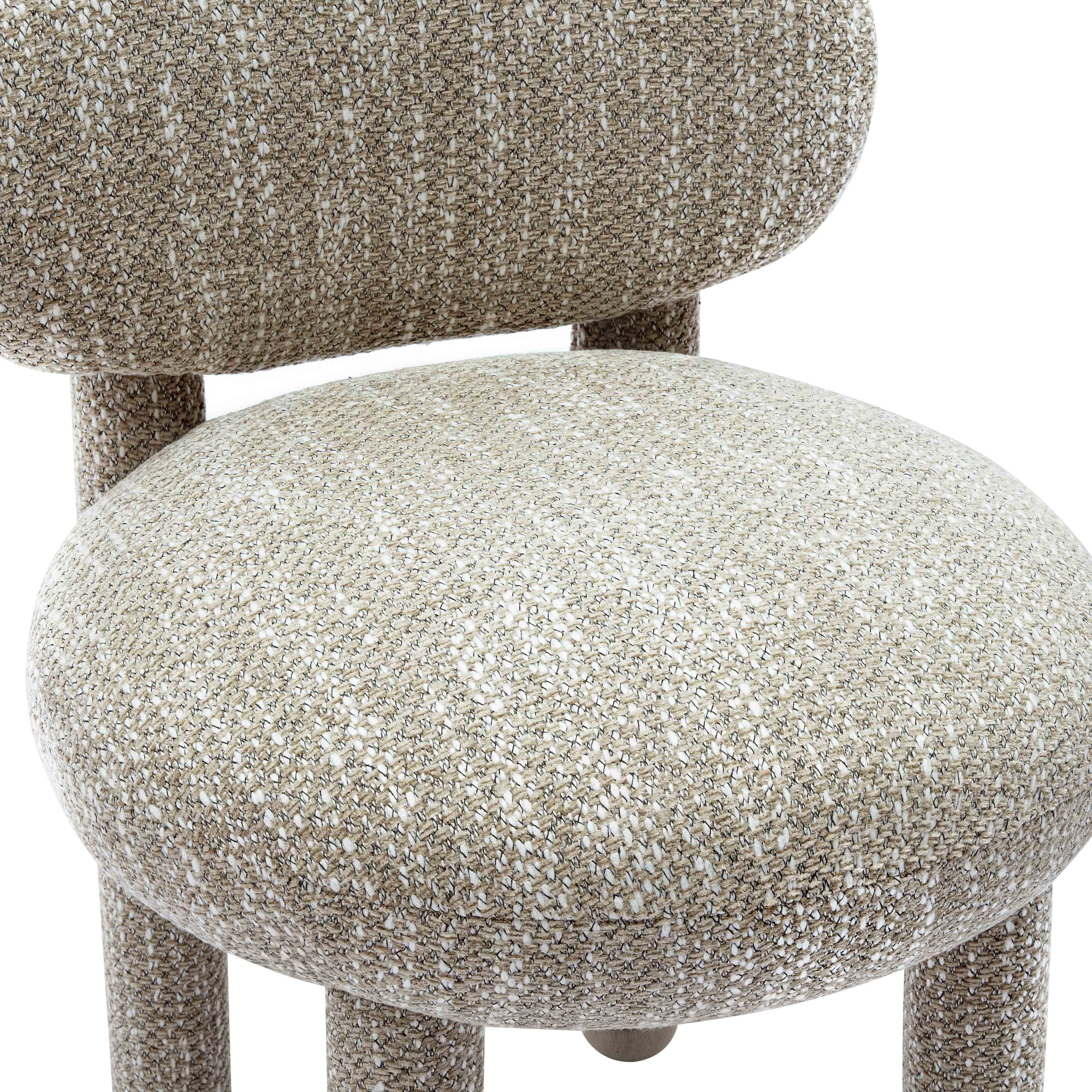Manu Nubby Taupe Performance Fabric Side Chair