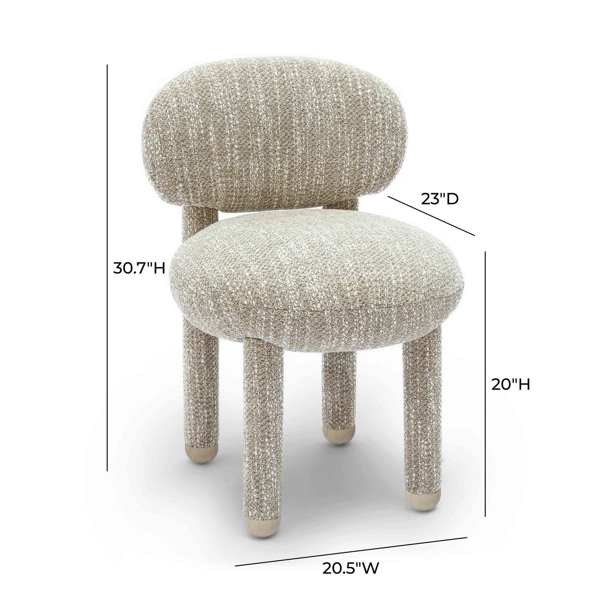 Manu Nubby Taupe Performance Fabric Side Chair