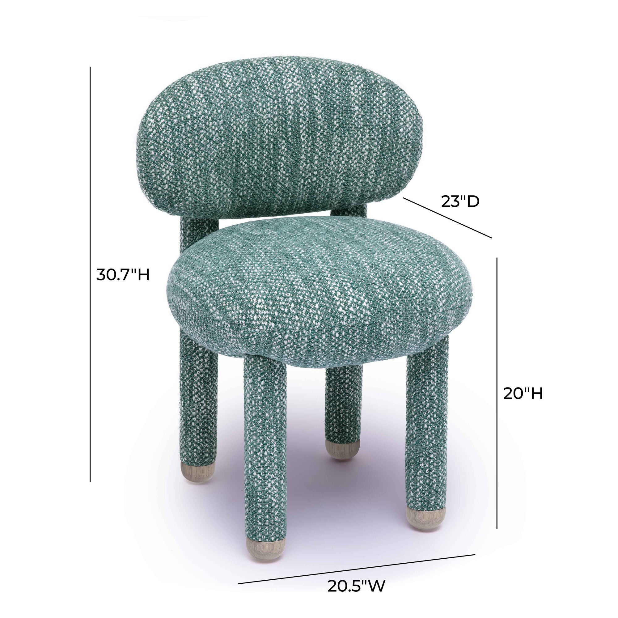 Manu Nubby Teal Performance Fabric Side Chair