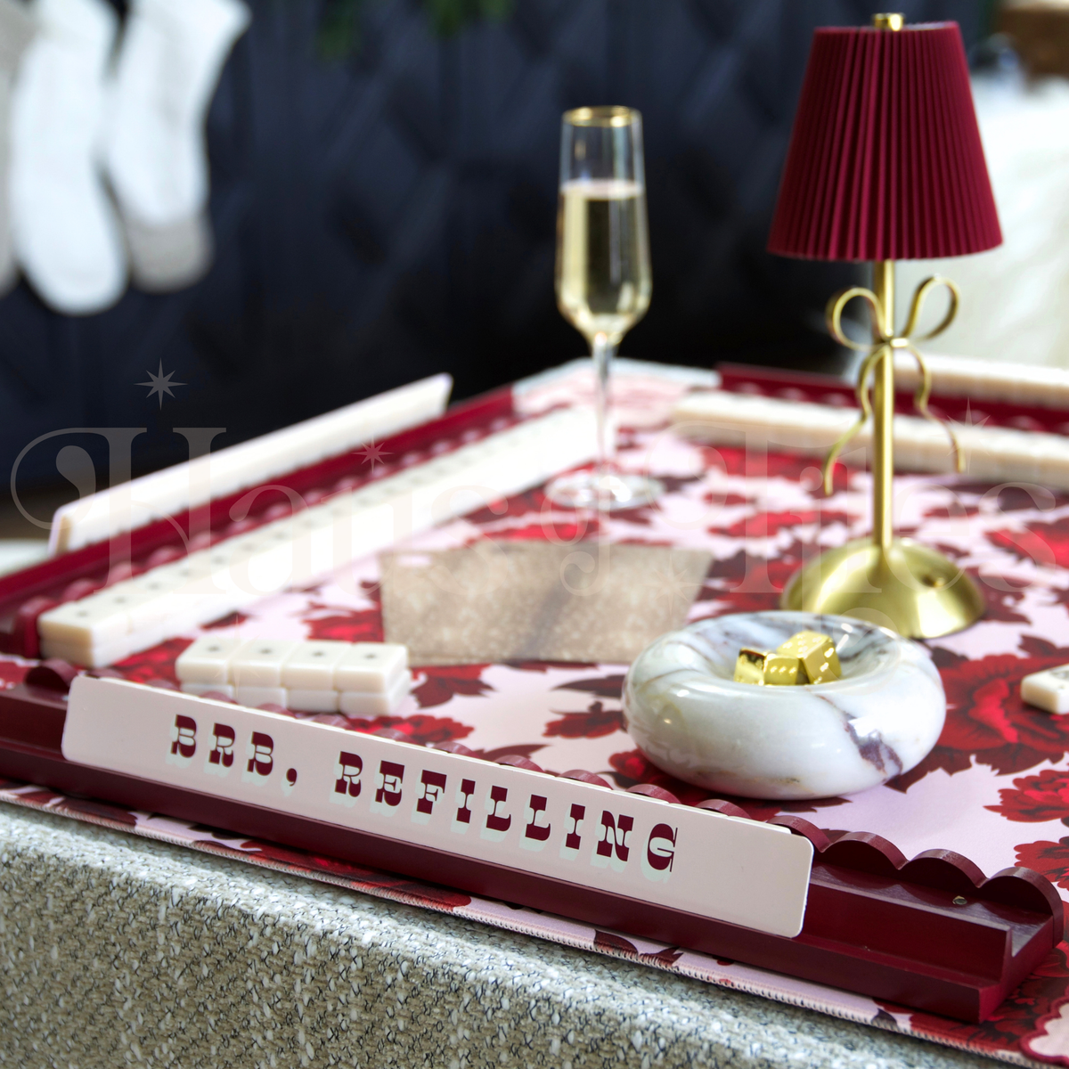 BRB Mahjong Pause Rack Cover Set | Pink