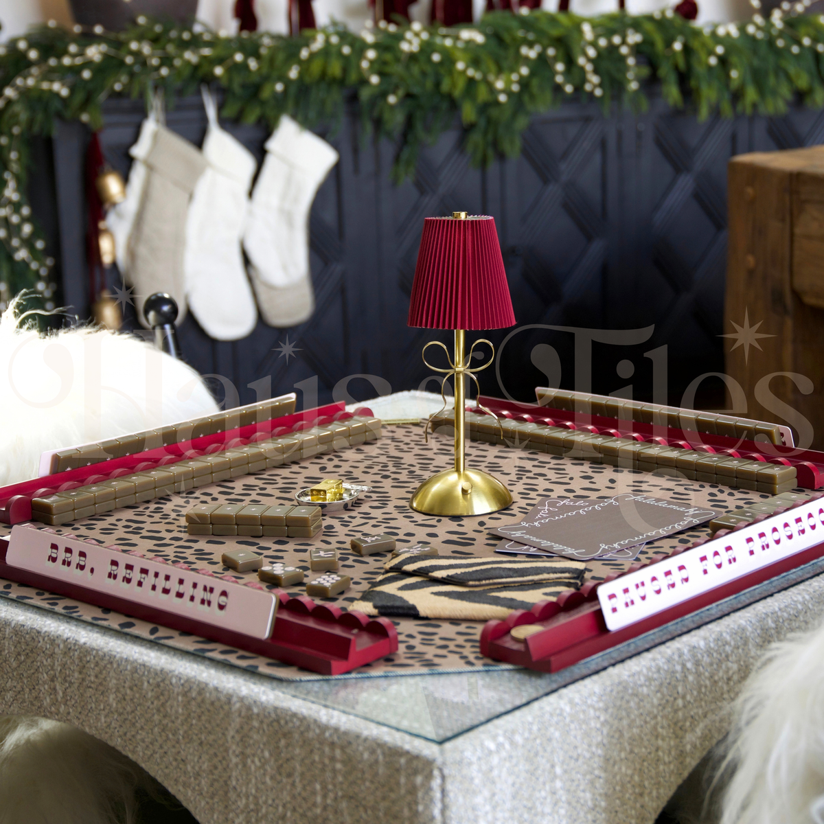 BRB Mahjong Pause Rack Cover Set | Pink