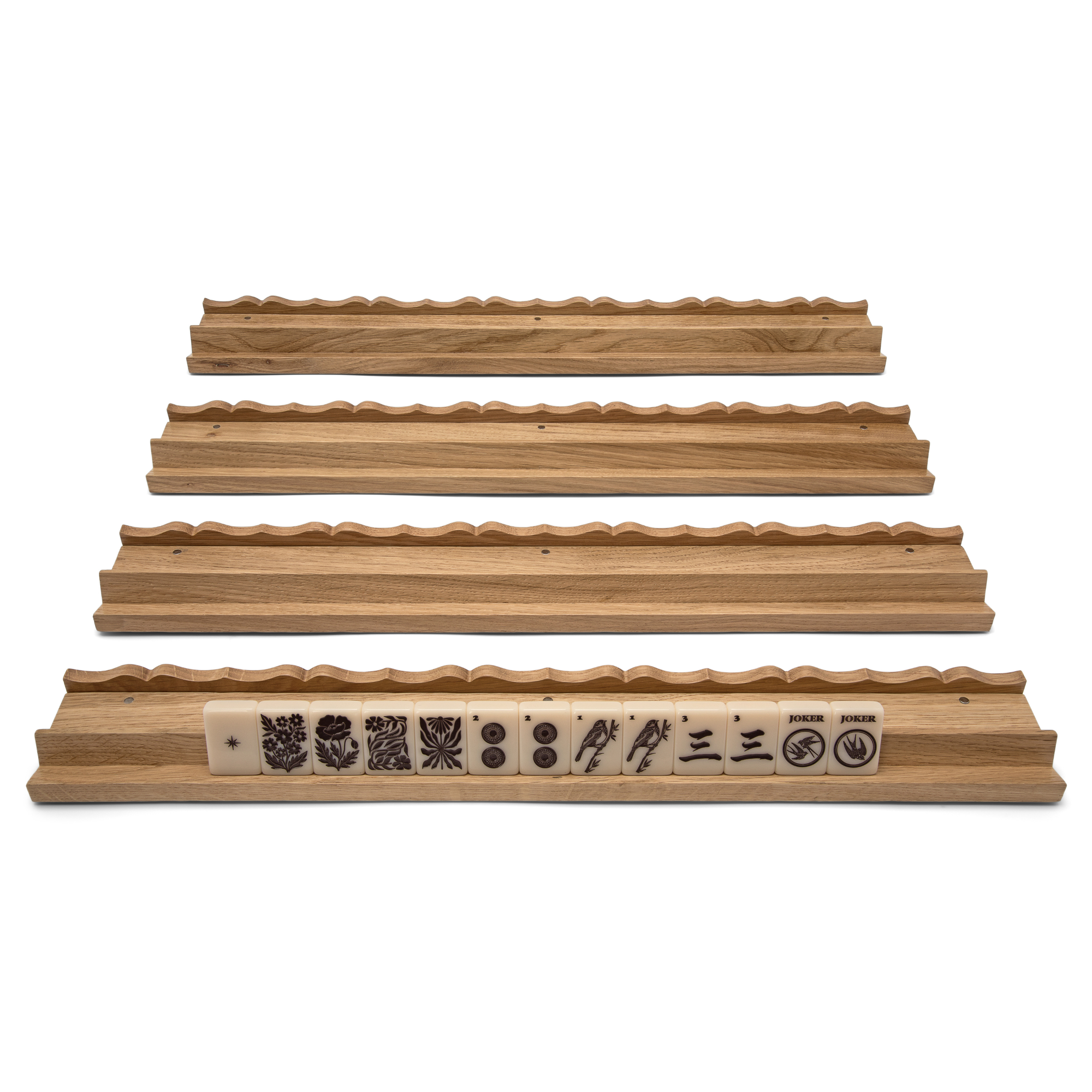 White Oak Cloudline Mahjong Rack Set