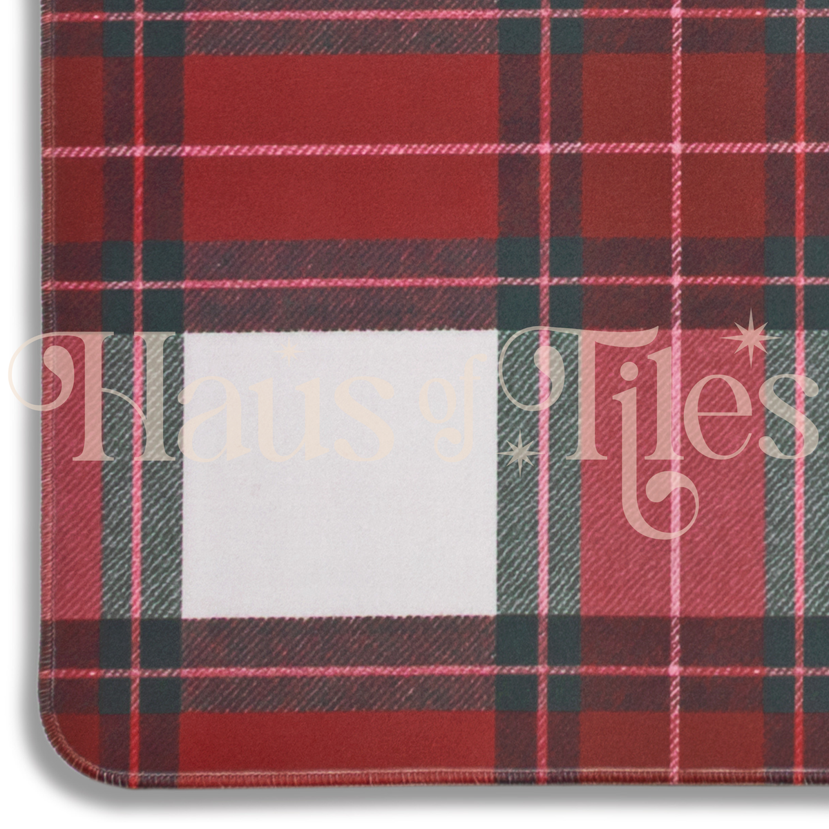 Crimson & Pine Plaid Mahjong Mat | No Grommet