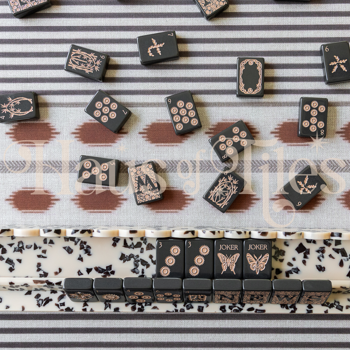 Ember Stripe Mahjong Mat | No Grommet