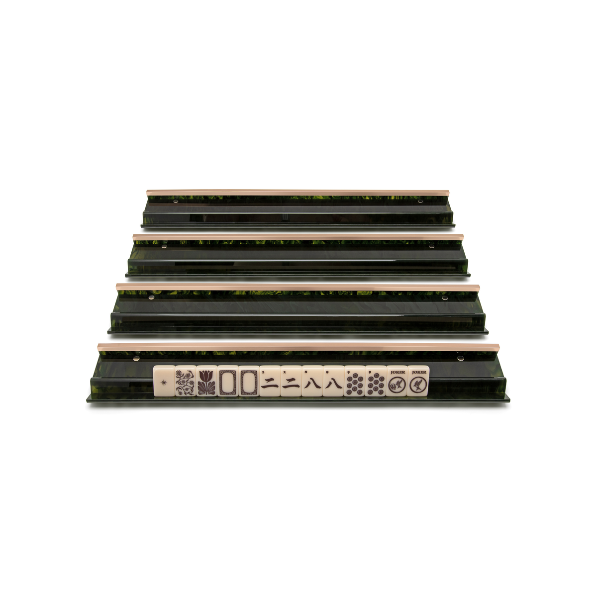 Gilded Rack | Emerald Acrylic Mahjong Rack Set