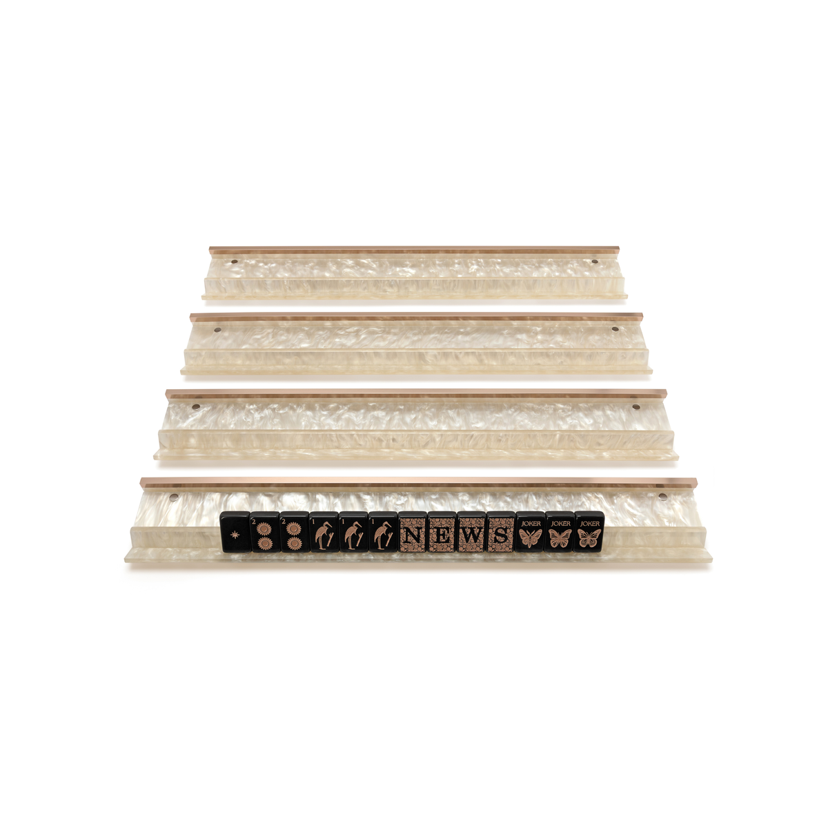 Gilded Rack | Pearl Acrylic Mahjong Rack Set - COMING SOON