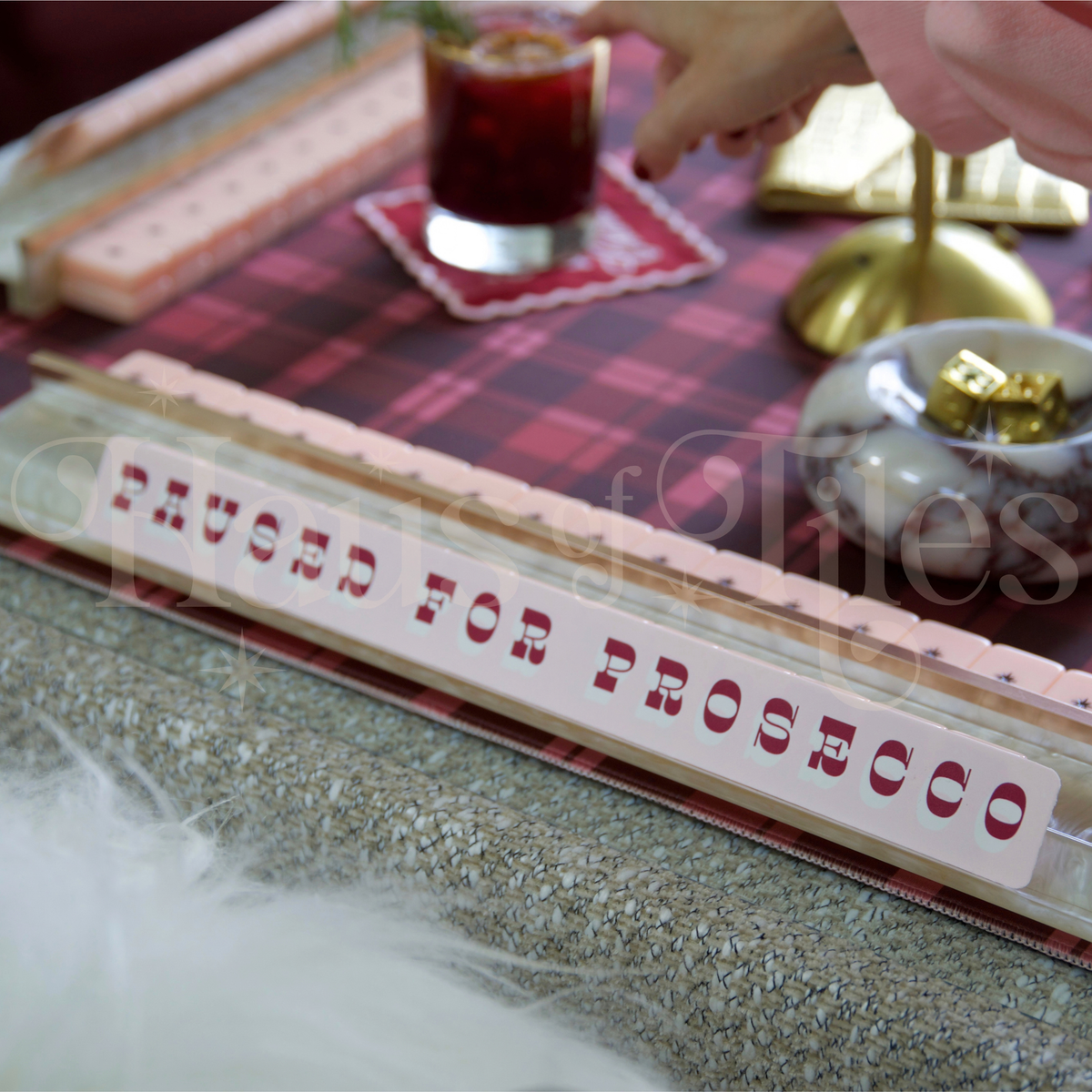 Gilded Rack | Pearl Acrylic Mahjong Rack Set - COMING SOON