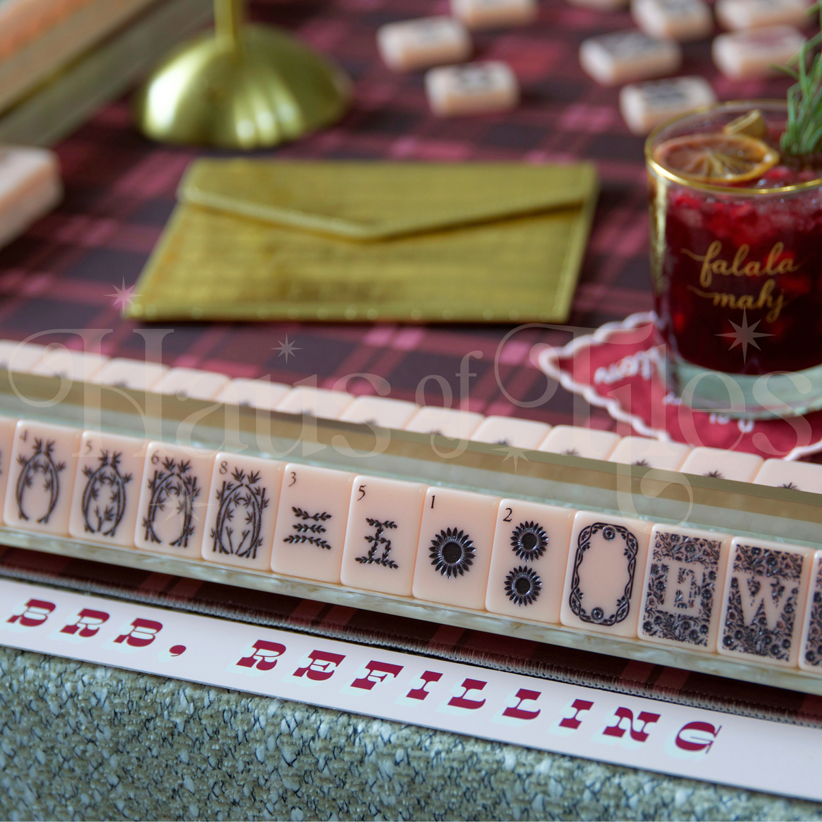 Gilded Rack | Pearl Acrylic Mahjong Rack Set - COMING SOON