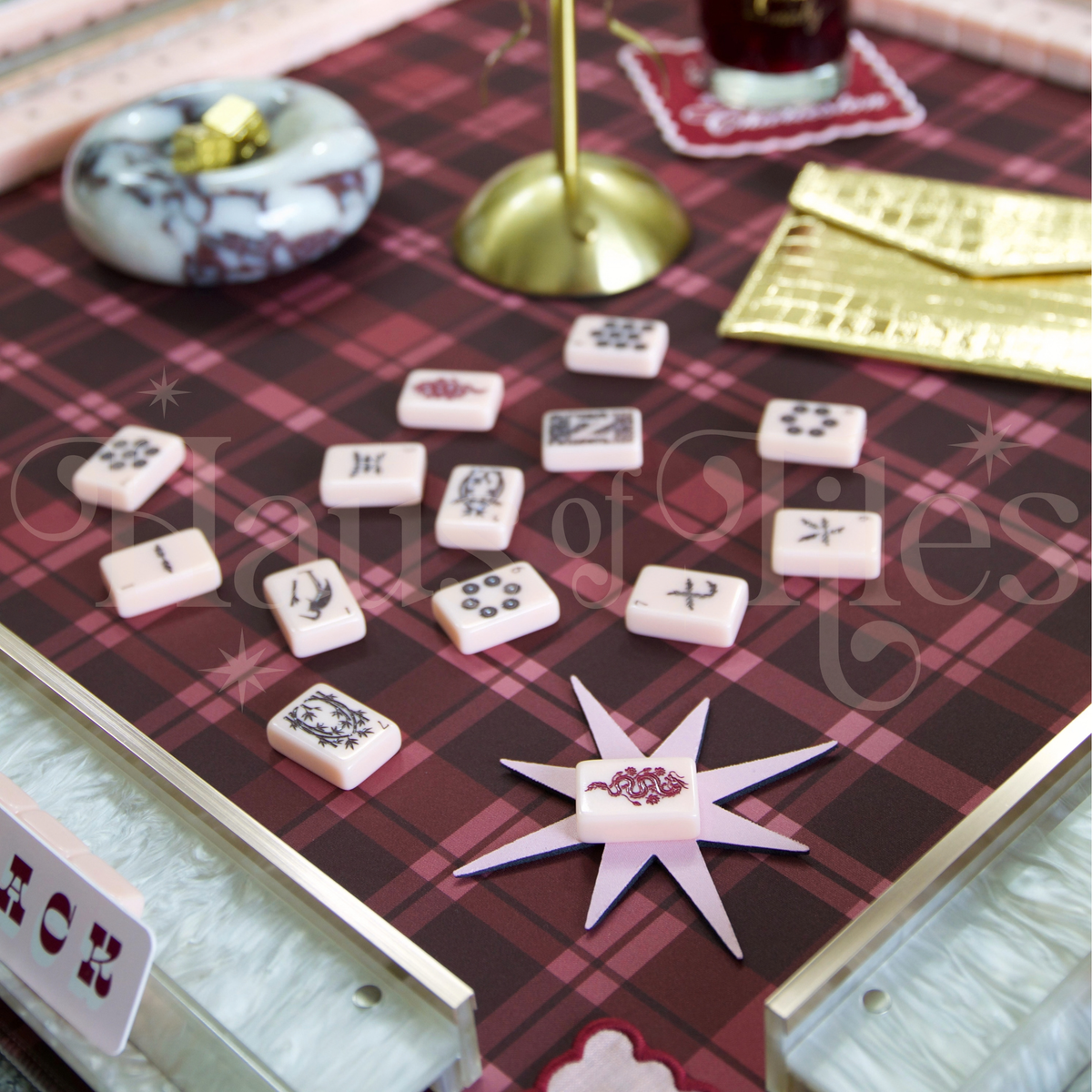 Gilded Rack | Pearl Acrylic Mahjong Rack Set - COMING SOON