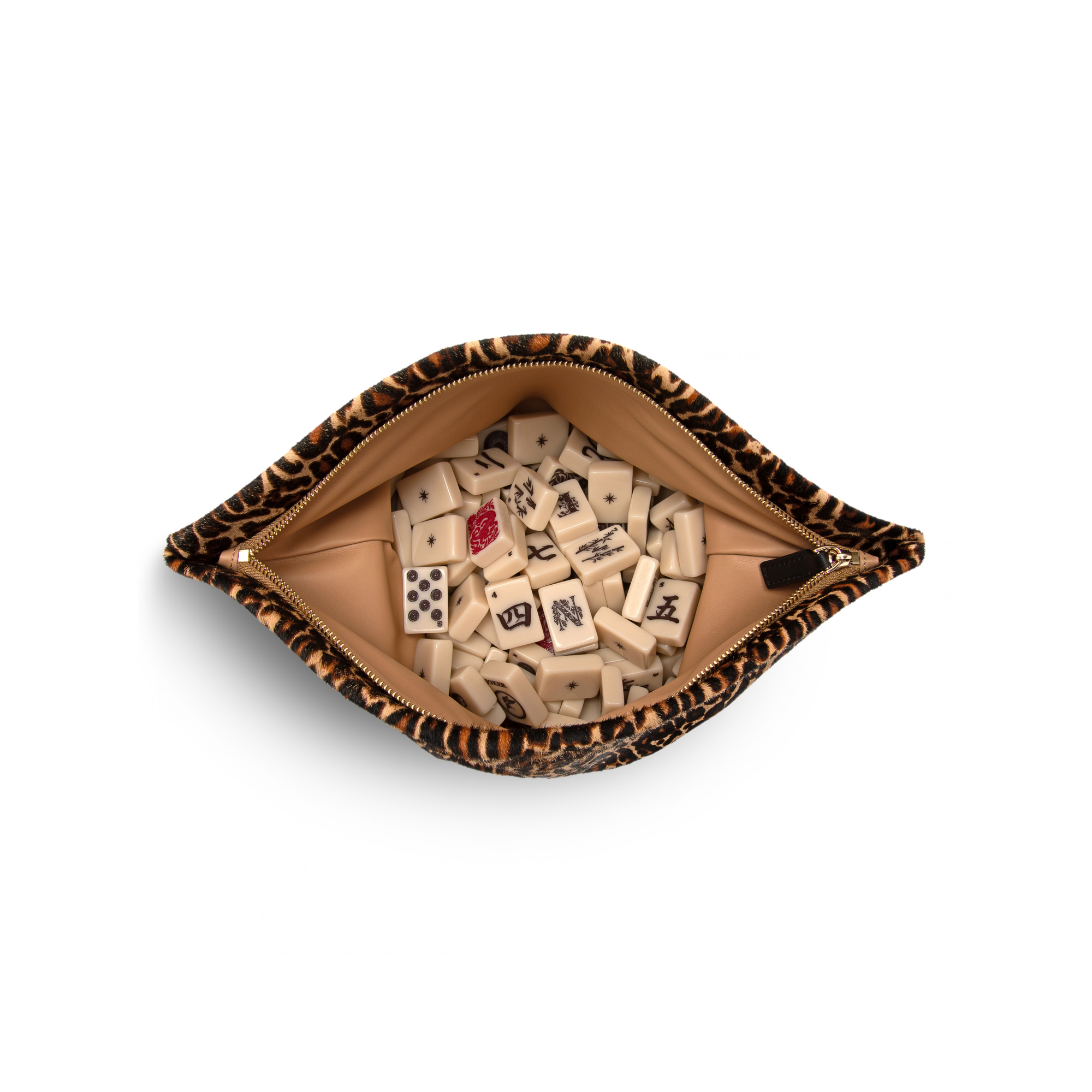 Leopard Calfhair Mahjong Tile Bag