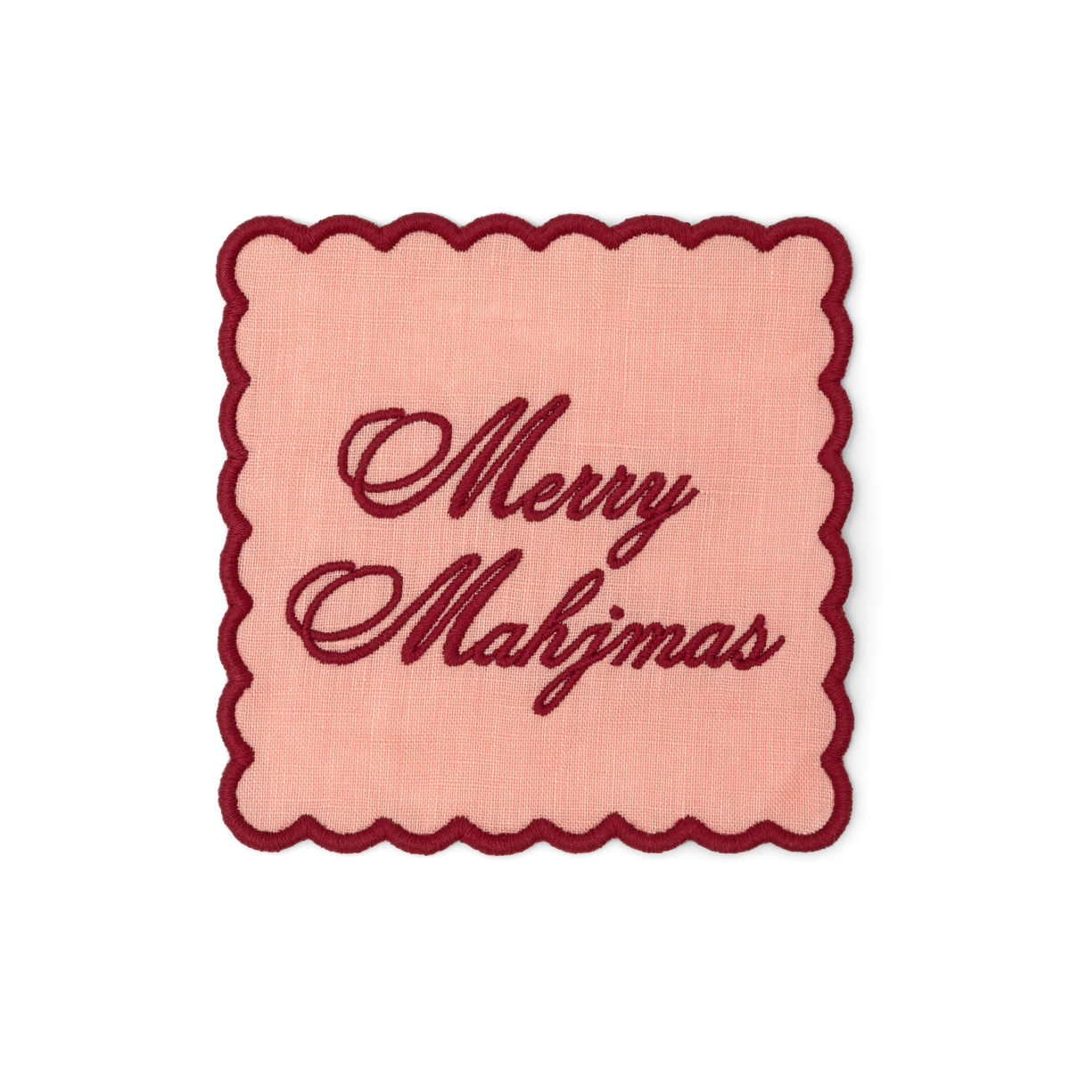 Mahjong Christmas Linen Cocktail Napkin Set