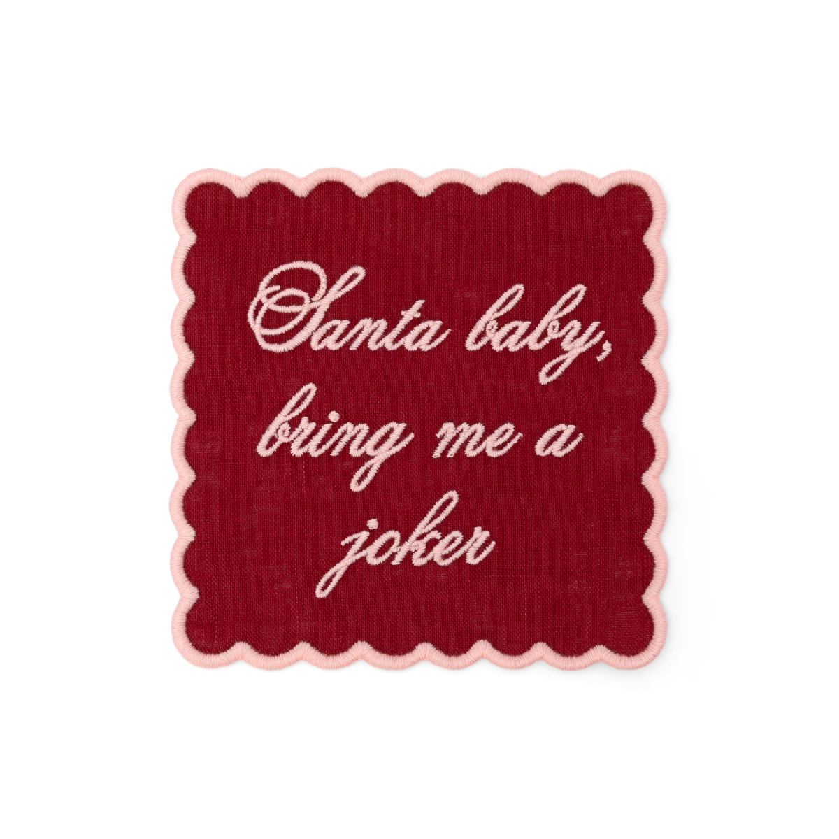 Mahjong Christmas Linen Cocktail Napkin Set