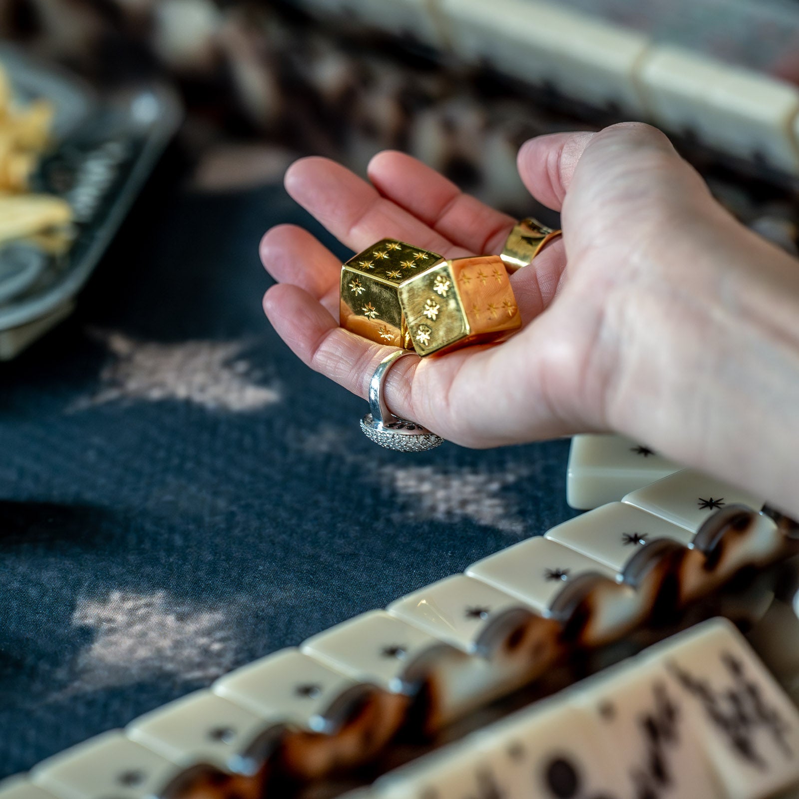 Haus Gold Mahjong Dice - Set of 2