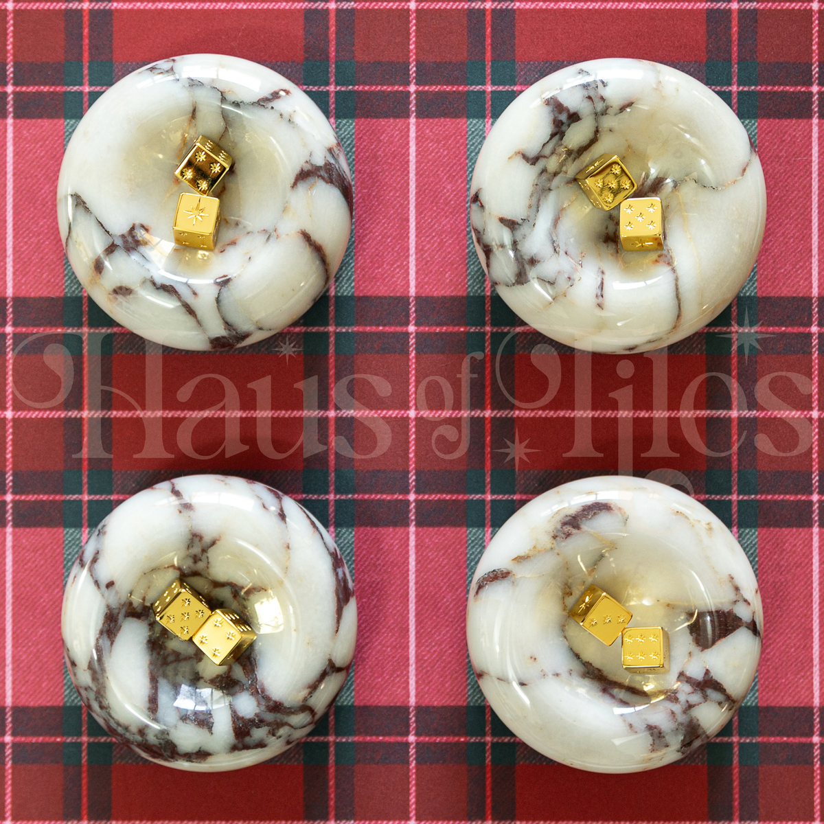 Marble Donut Dice Dish