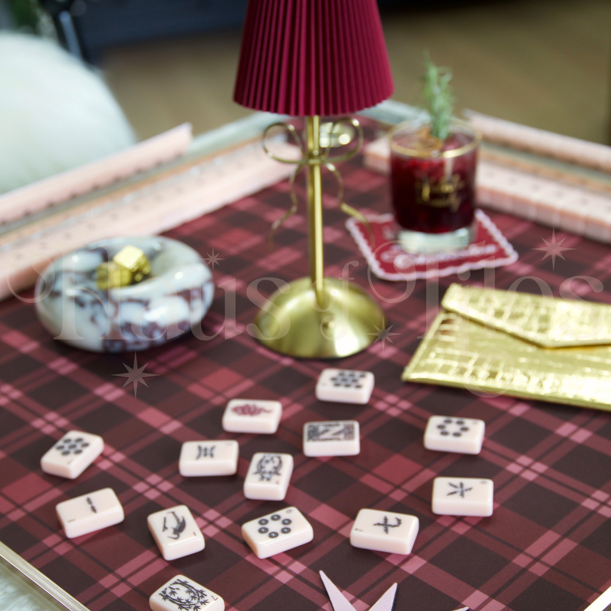 Mulberry Plaid Mahjong Mat | No Grommet COMING SOON