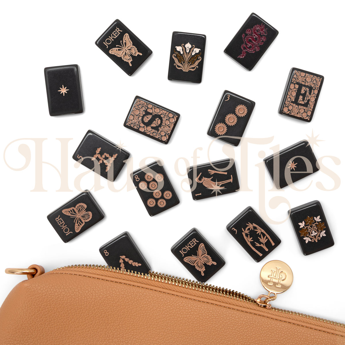 Petal & Loom Ink Mahjong Tile Set