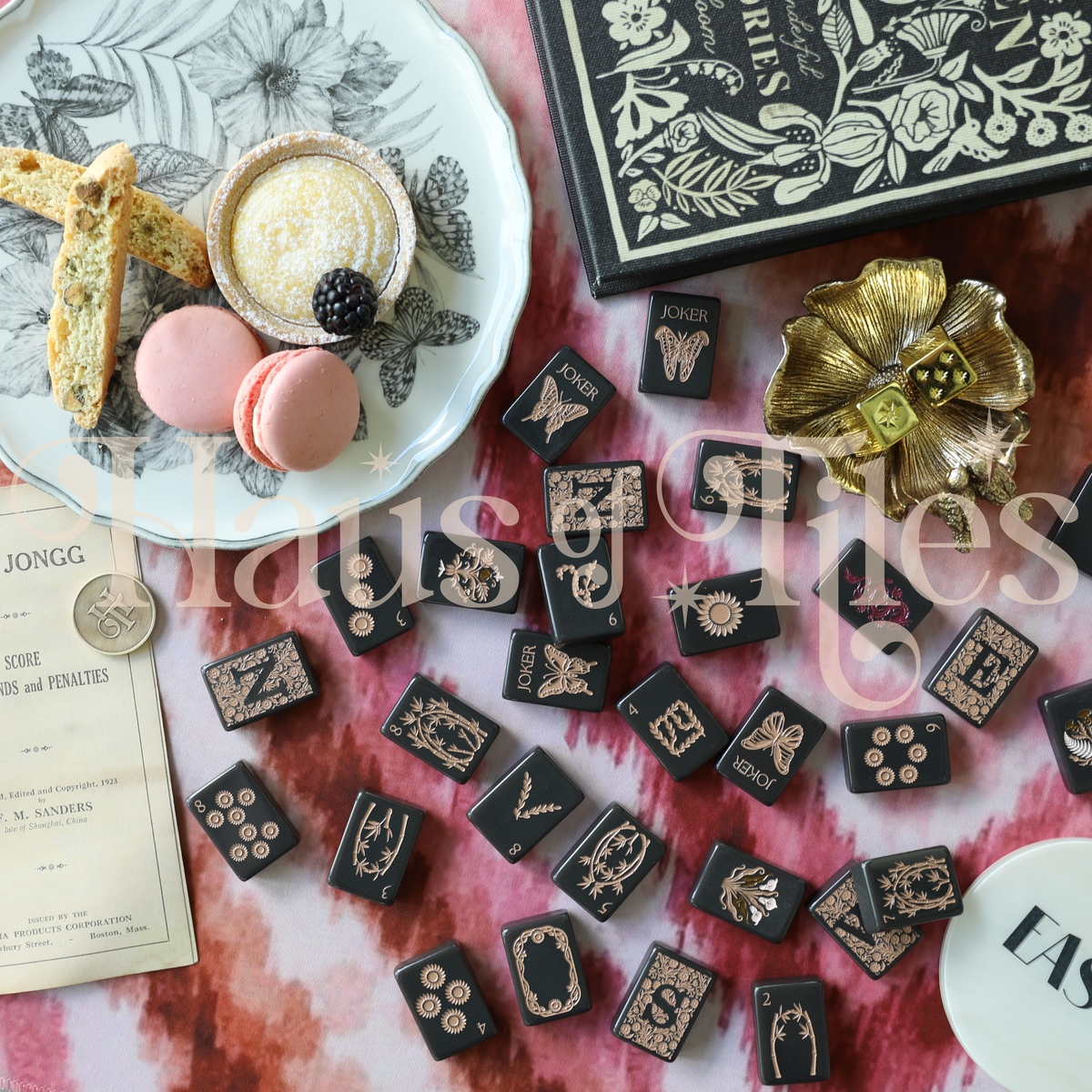 Petal & Loom Ink Mahjong Tile Set