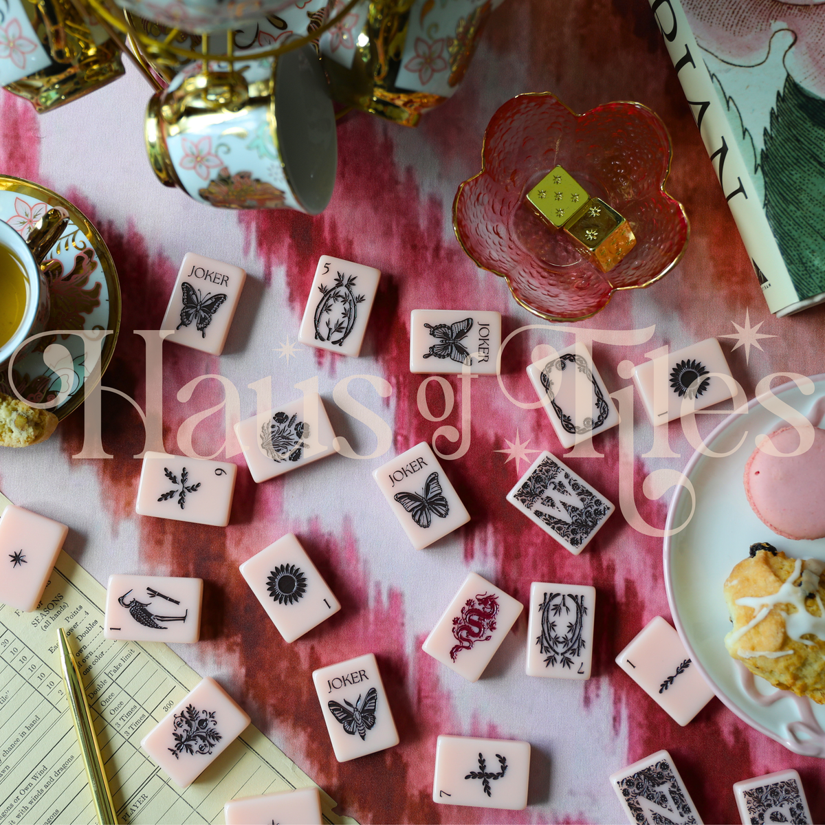 Petal & Loom Peony Mahjong Tile Set