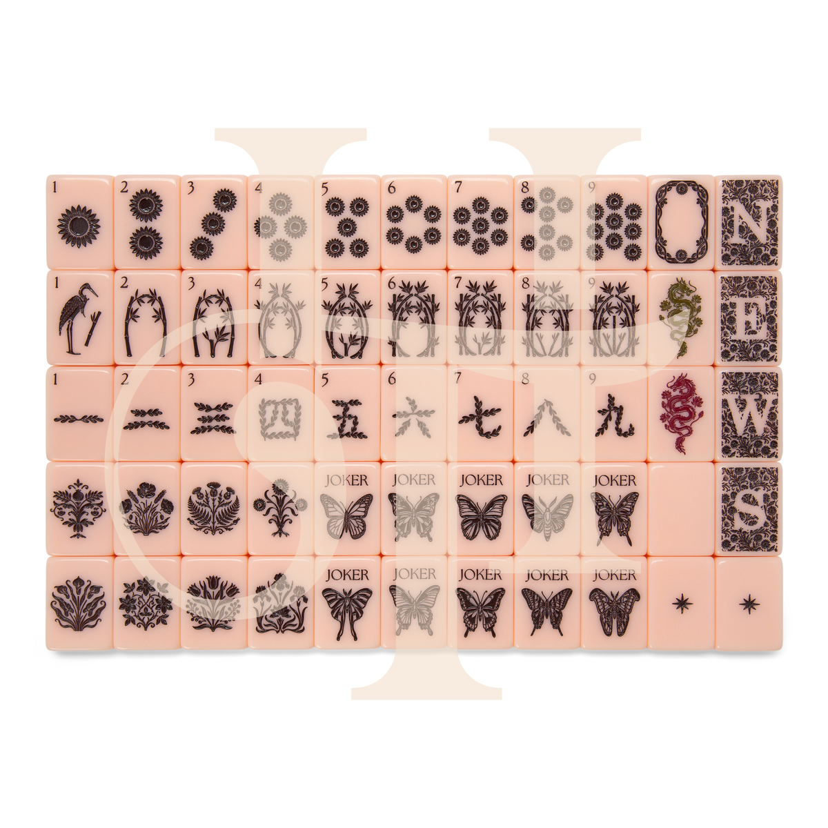 Petal & Loom Peony Mahjong Tile Set