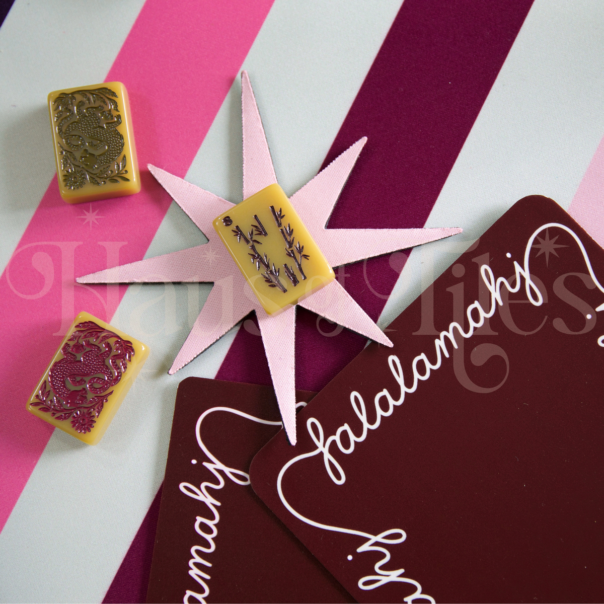 Sugar Plum Stripe Mahjong Mat | No Grommet COMING SOON