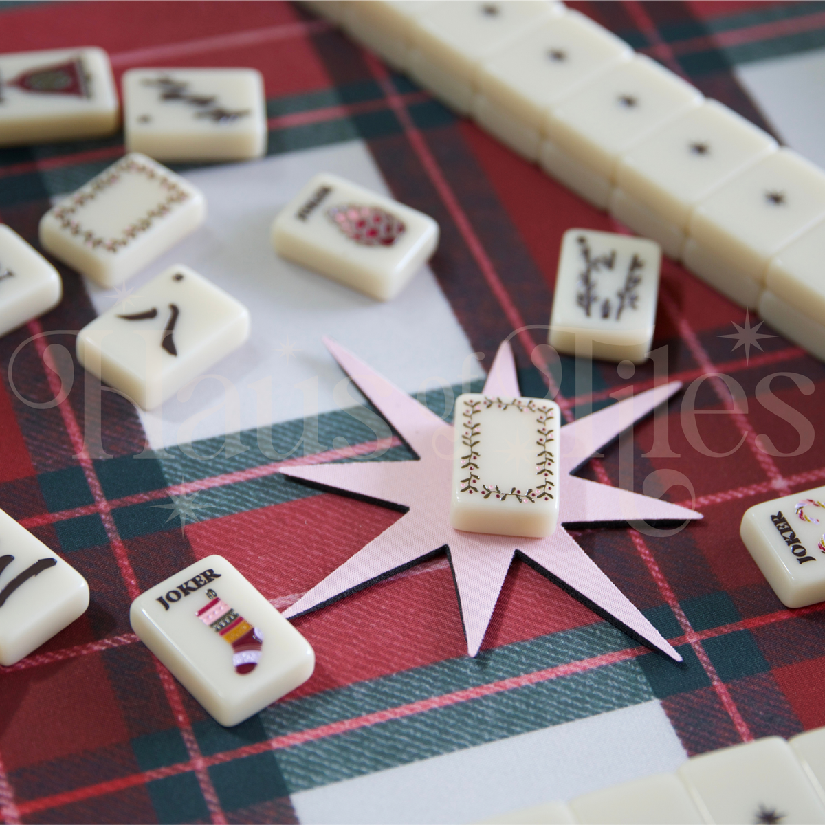 Star Mahjong Discard Mat | Pink