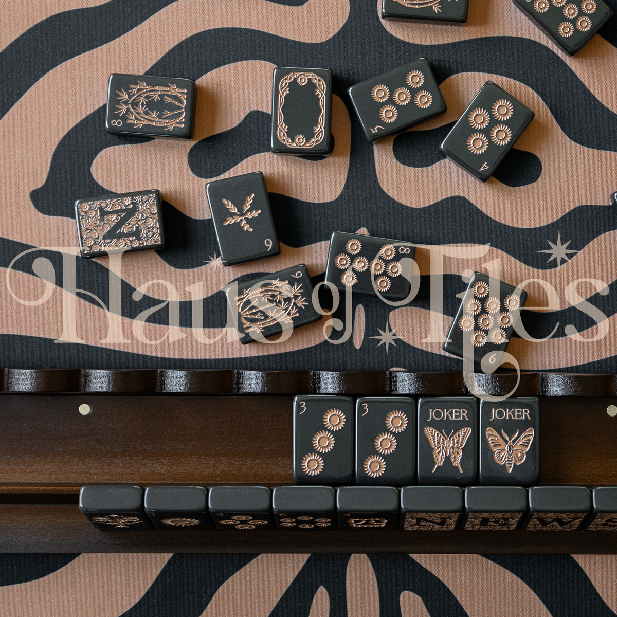Savana Noir Mahjong Mat - Octagon | Patent Pending