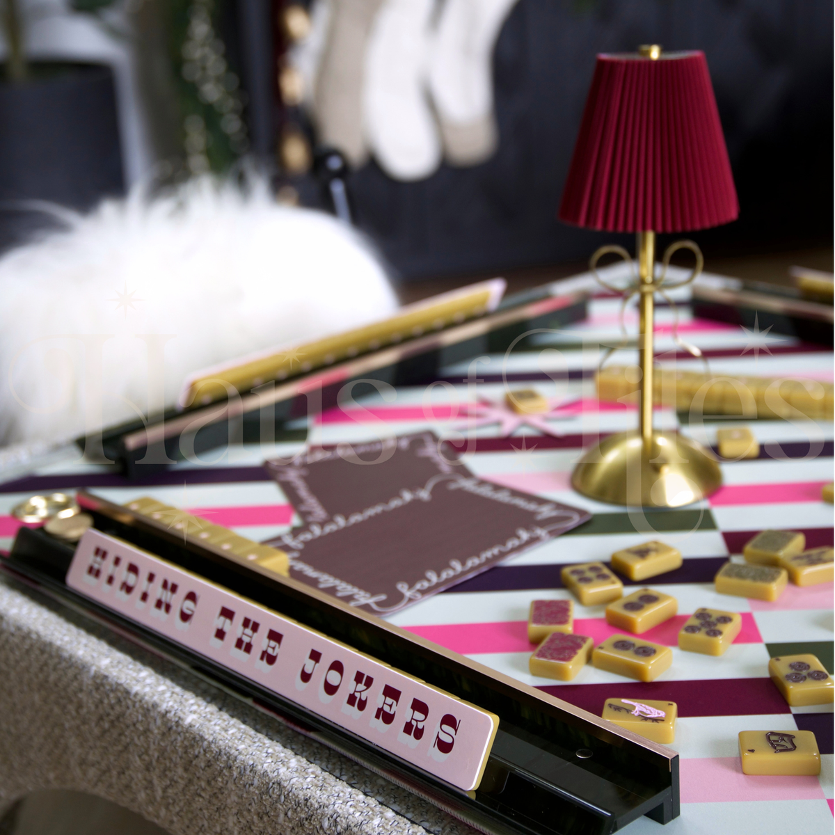 Sugar Plum Stripe Mahjong Mat | No Grommet COMING SOON