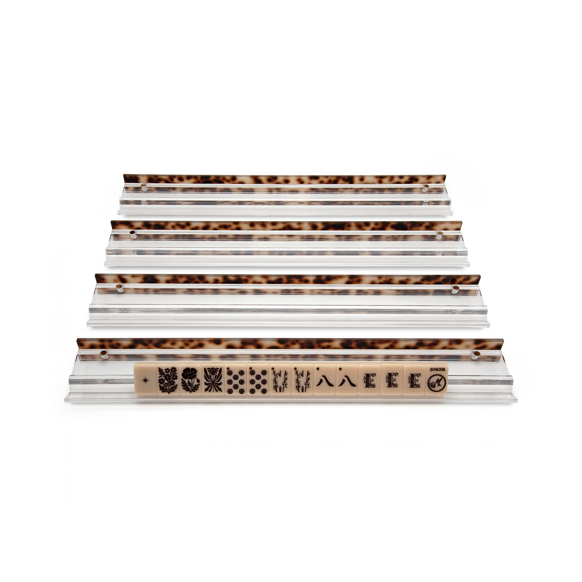Tortoise Straight Acrylic Mahjong Pusher Add On (Set of 4)